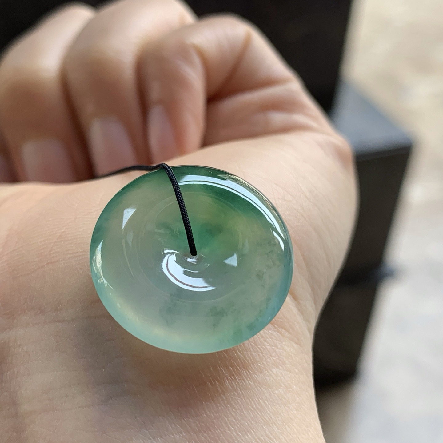 冰种绿花平安扣^_^ 尺寸21.9-5.1mm