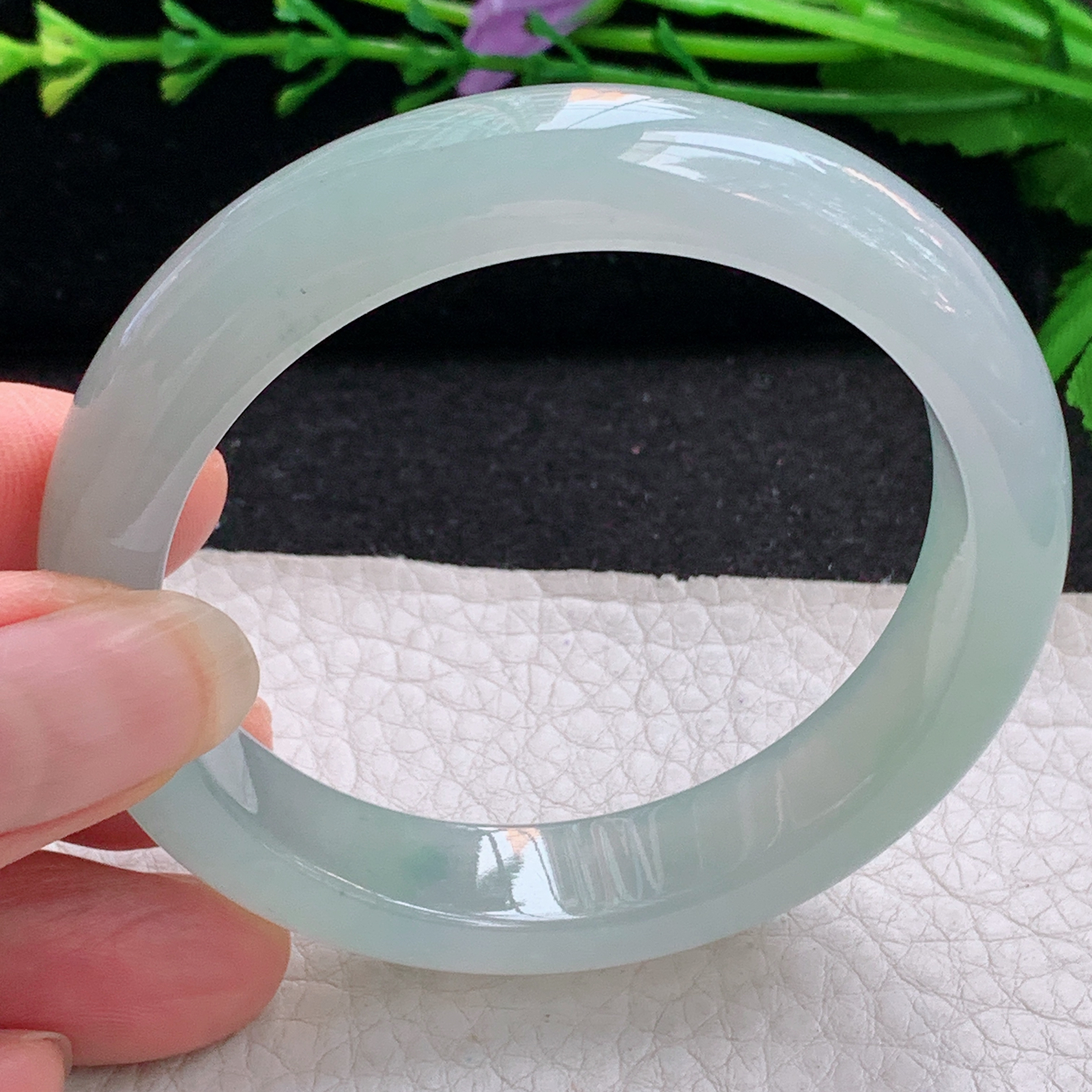 ax小圈口52.5*14.8*7.8平安镯 天然缅甸翡翠A货手镯冰起光正圈玉手环