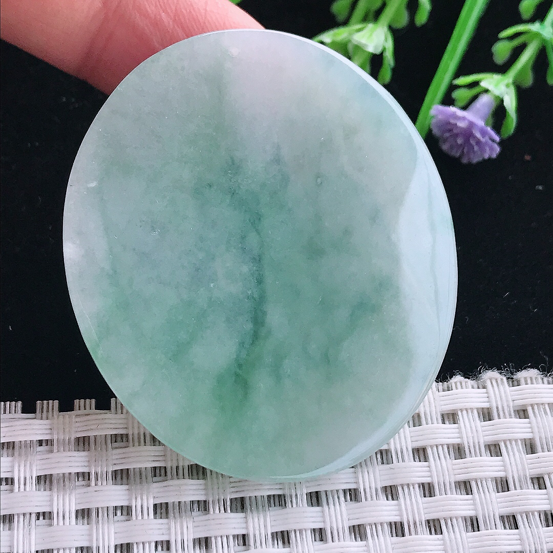 实拍A货翡翠4.8/43/5.5老坑冰润起胶赐福观音吊坠翡翠挂件