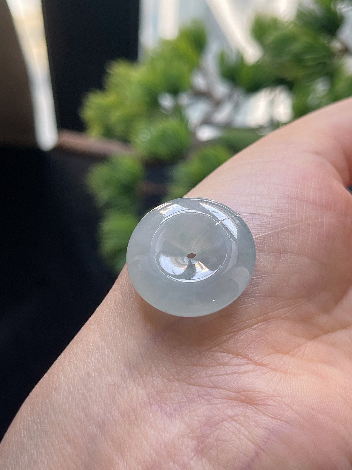 翡翠冰糯种白色平安扣