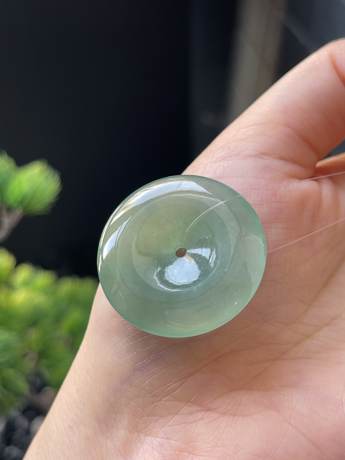 翡翠冰糯种浅绿色平安扣