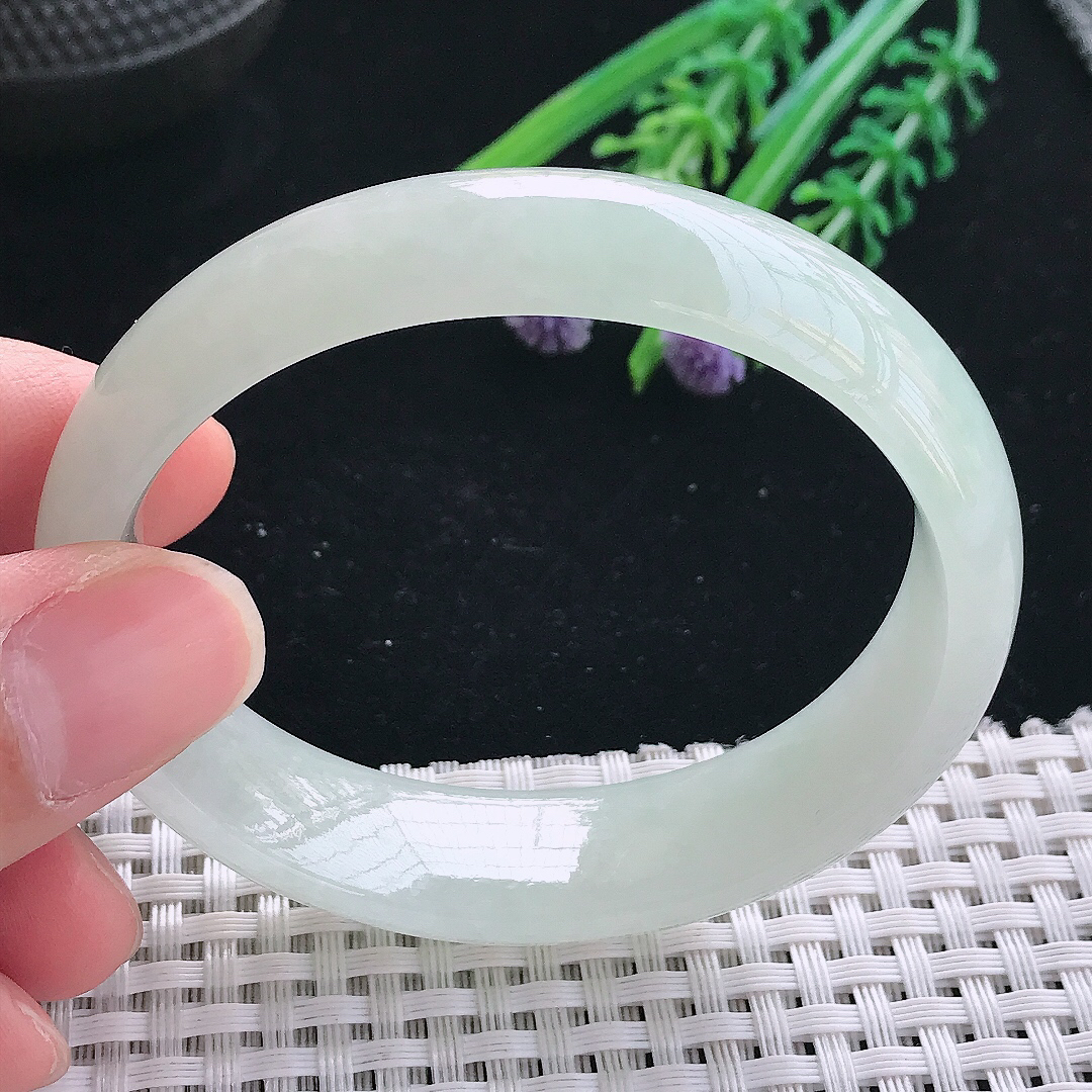 实拍天然翡翠56/48.5/15.6/7.3老坑冰润起胶冰晴贵妃手镯翡翠玉镯手环