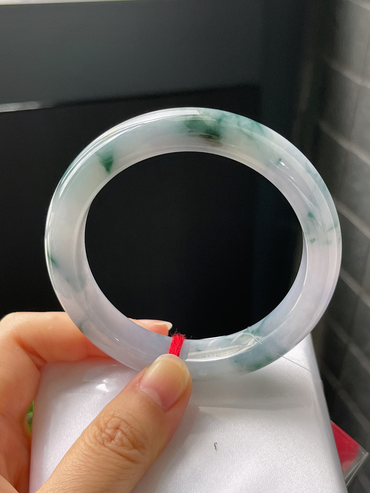 正圈56圈口，翡翠飘花手镯