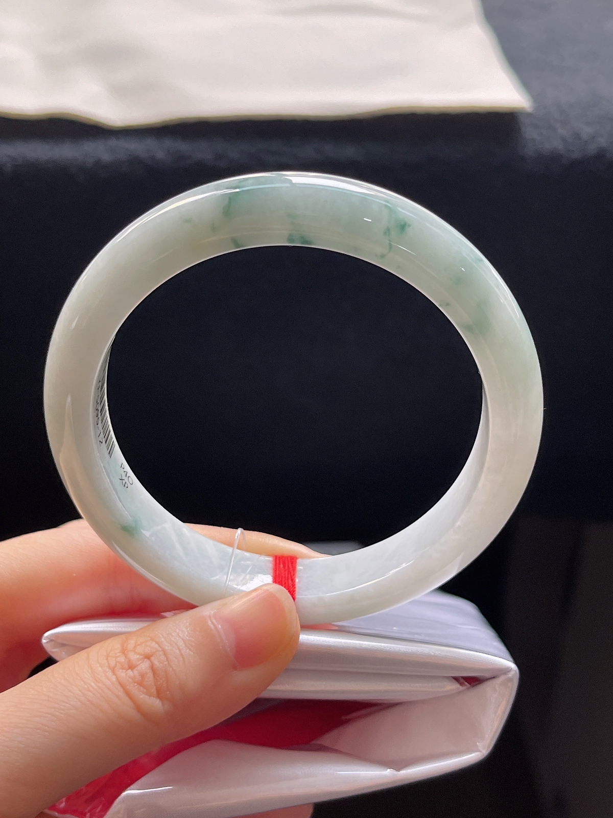 正圈58圈口，翡翠糯化种飘花手镯