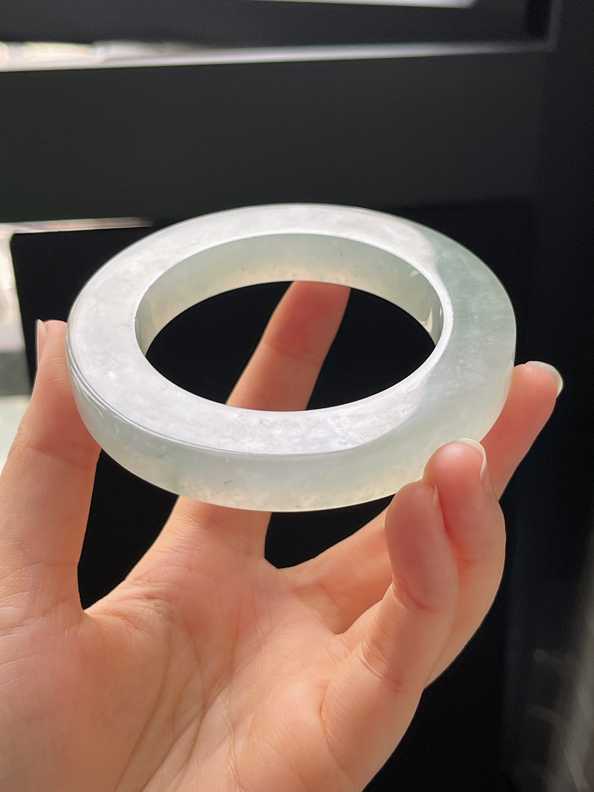 翡翠镯胚，⭕️正圈最大做64，圆条最大做60；最小做55