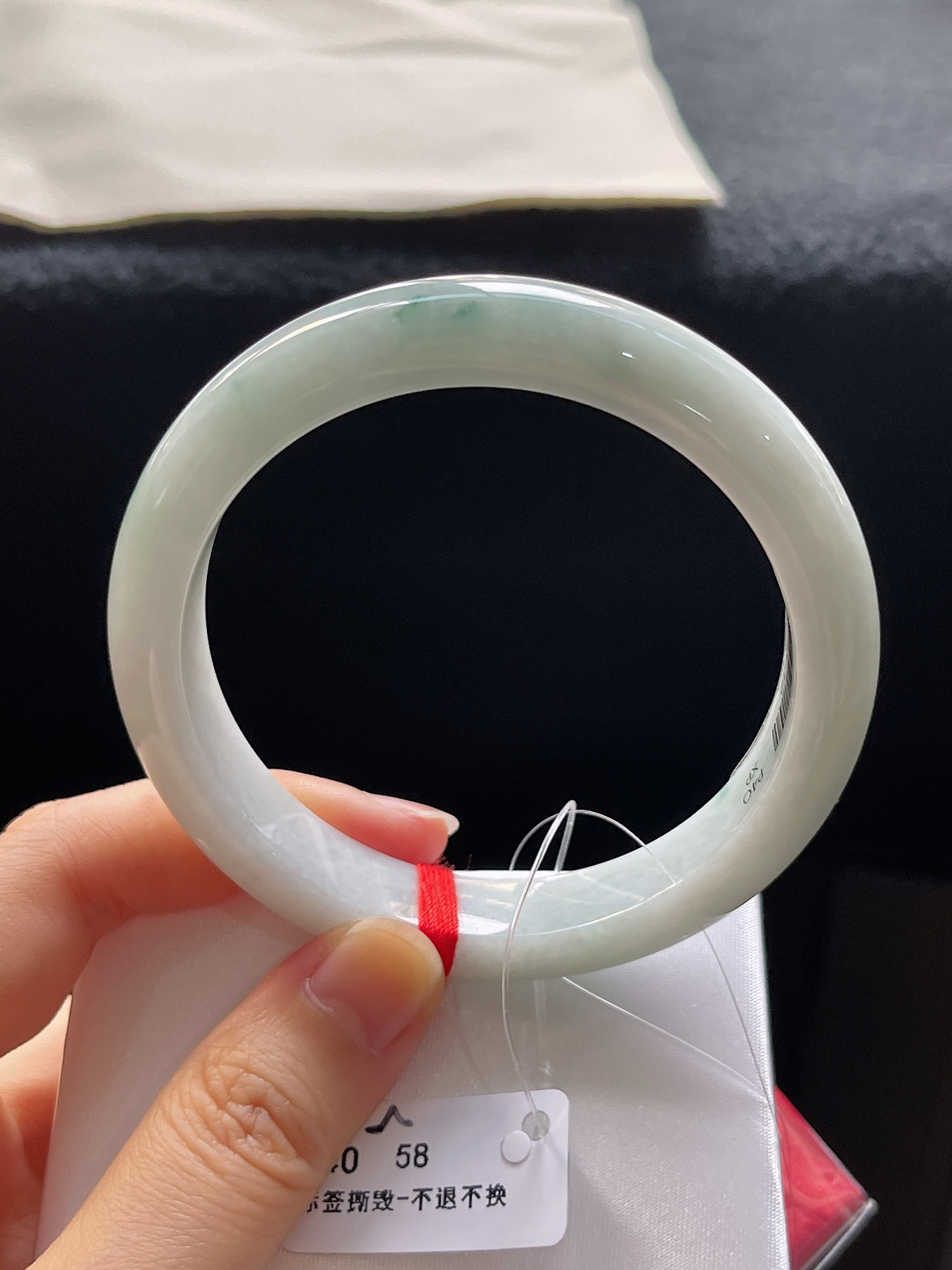 正圈58圈口，翡翠糯化种飘花手镯