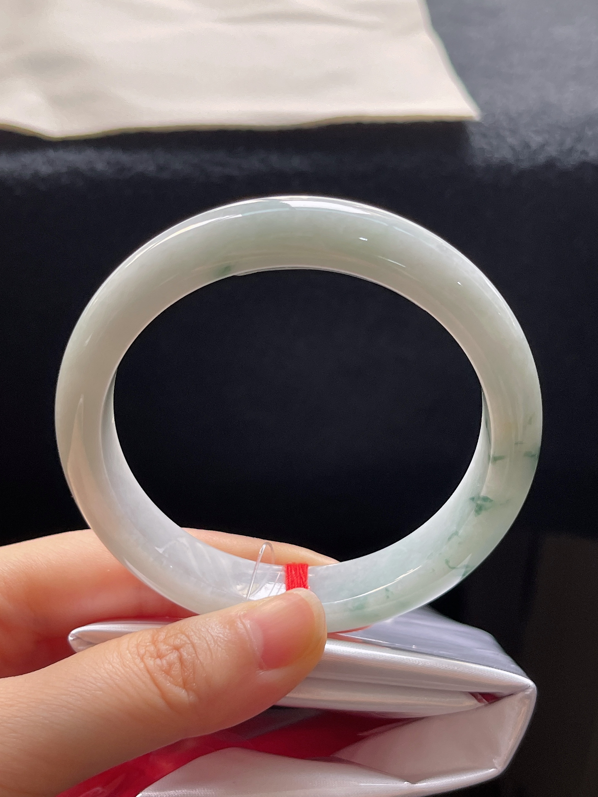 正圈58圈口，翡翠糯化种飘花手镯