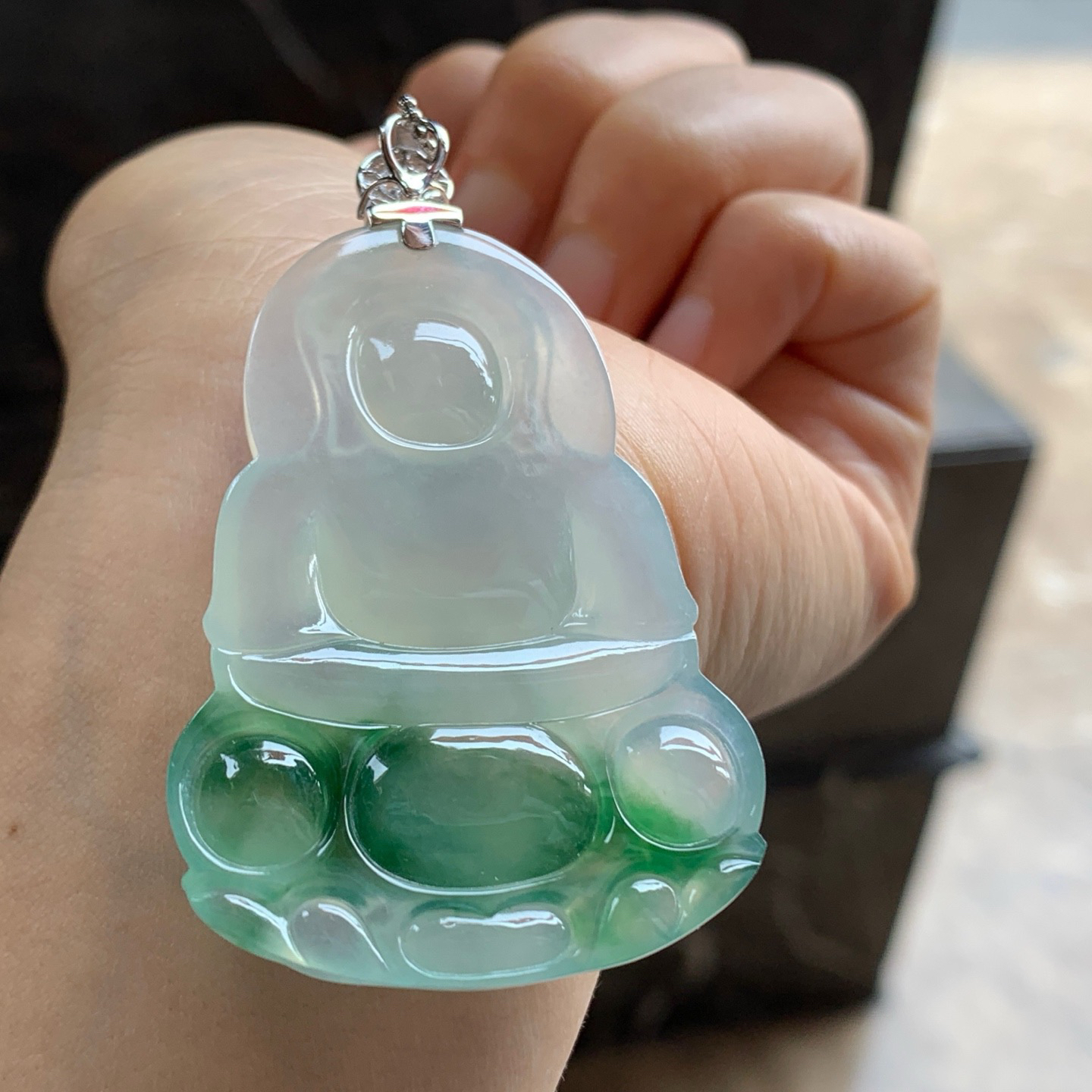 金扣绿花观音^_^水润