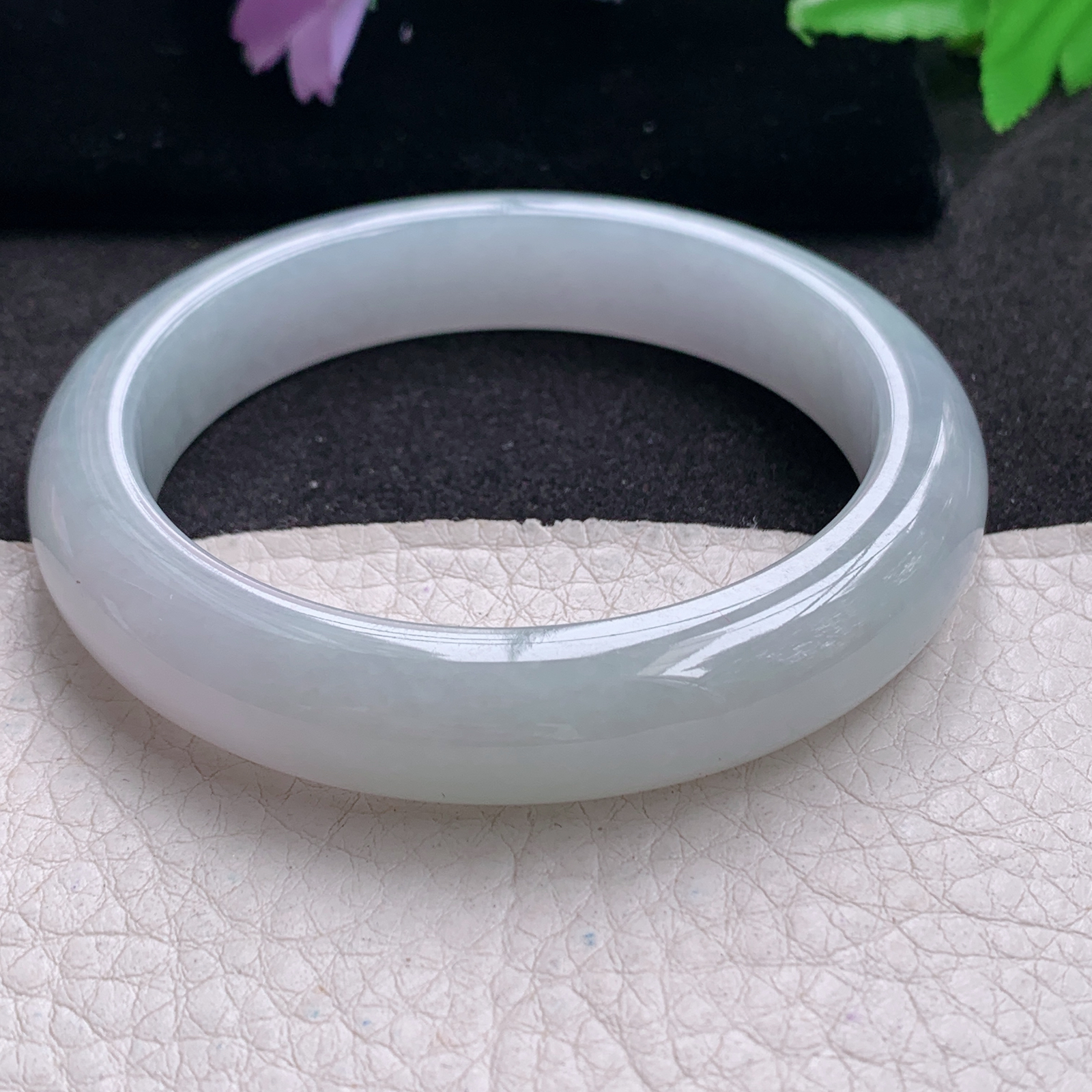 xo纯美款55.8*12*8.3平安镯 天然缅甸翡翠A货手镯冰纯正圈玉手环