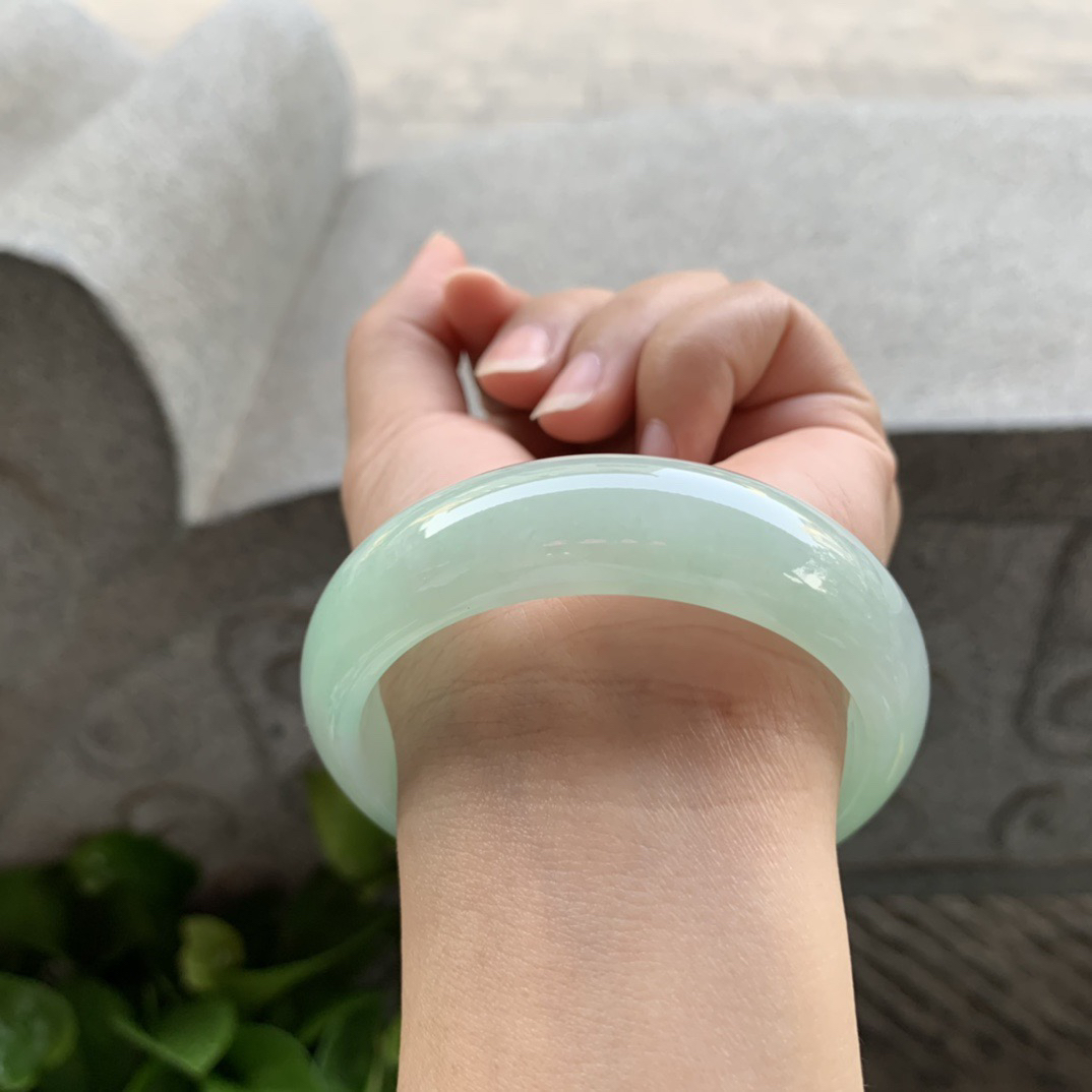 宽版圈口55.3-16.8-8 【冰绿正圈手镯】正圈55 56可戴