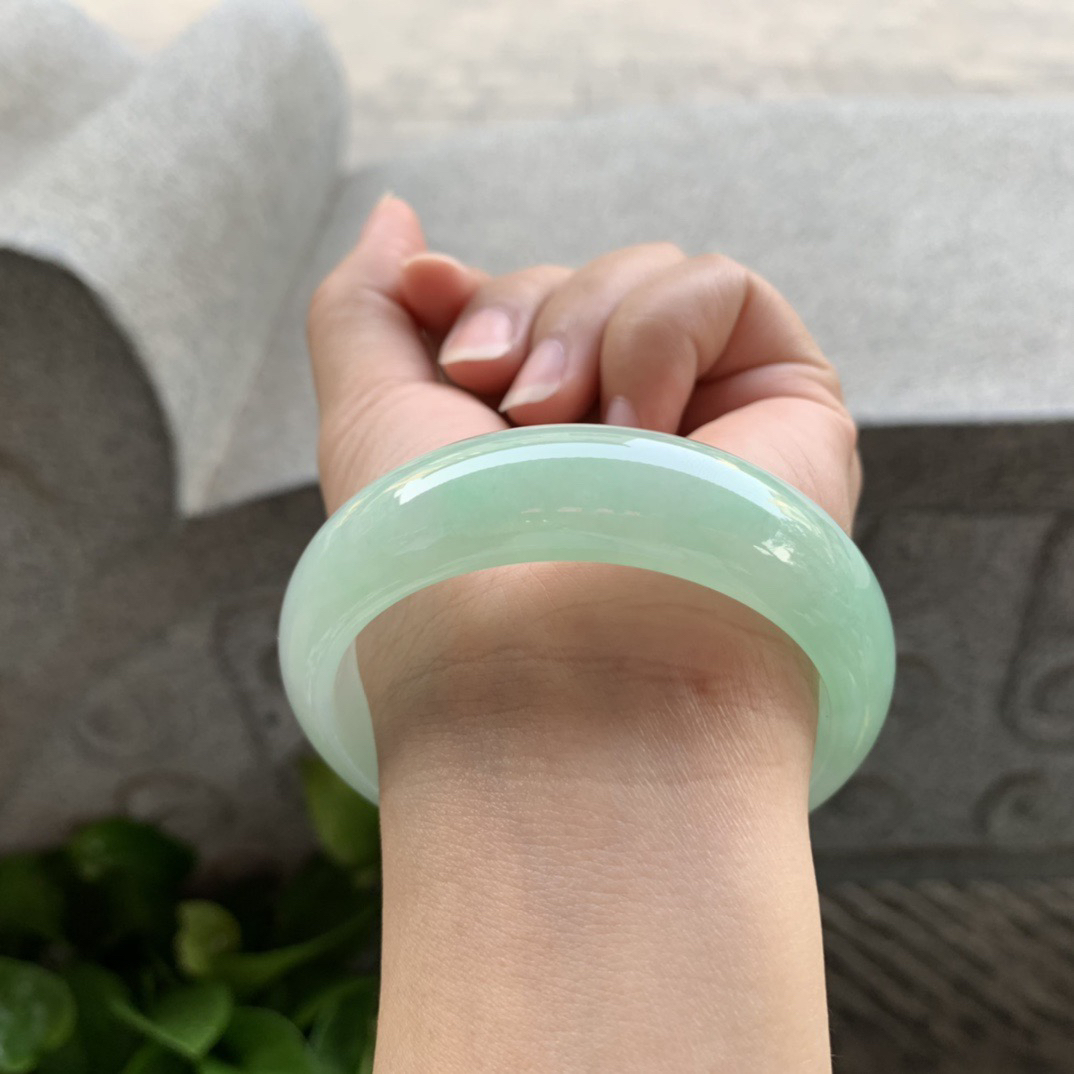 宽版圈口55.3-16.8-8 【冰绿正圈手镯】正圈55 56可戴