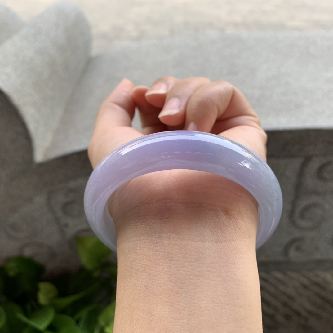 圈口57.2-14.9-8.1 【冰茄紫正圈手镯】正圈57 58可戴