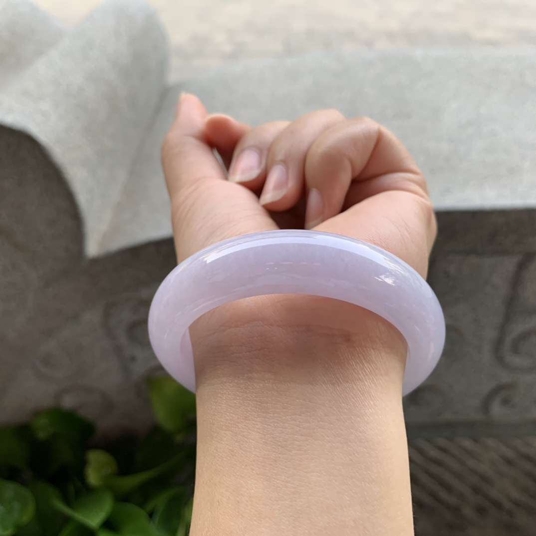 小圈口 52.7-14.2-8.2【冰紫正圈手镯】正圈52 53可戴