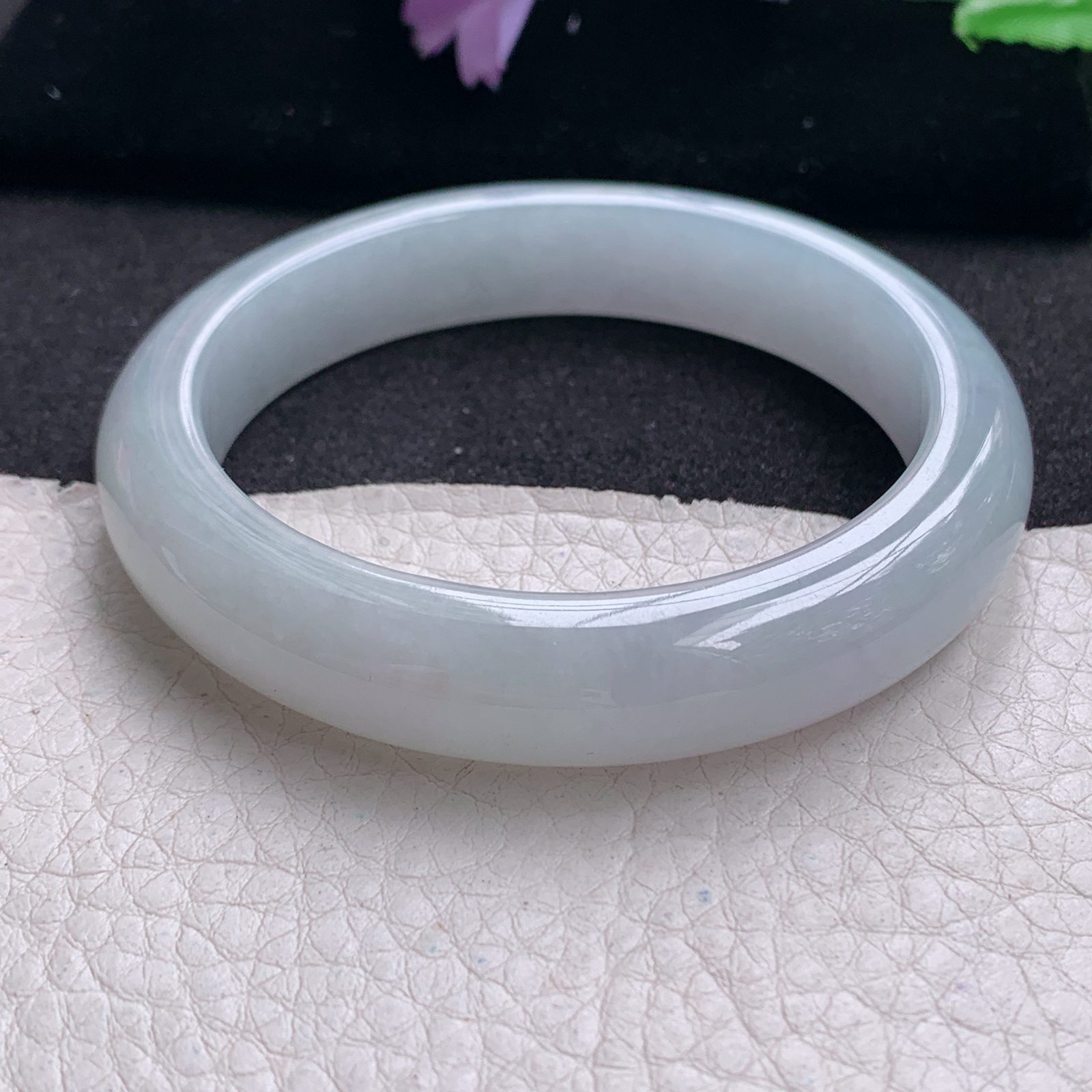 xo纯美款55.8*12*8.3平安镯 天然缅甸翡翠A货手镯冰纯正圈玉手环