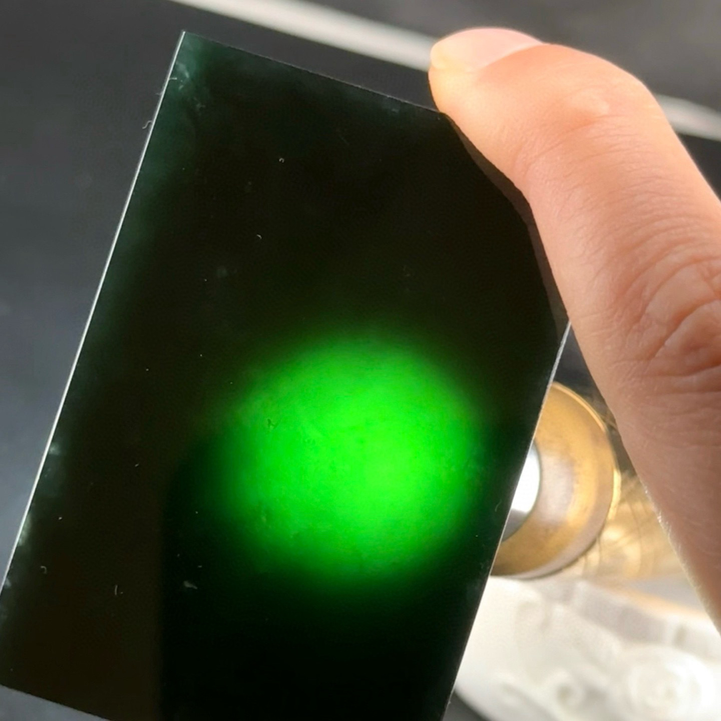 精品墨翠无事牌 厚桩 种好色正 黑度好 尺寸62.3