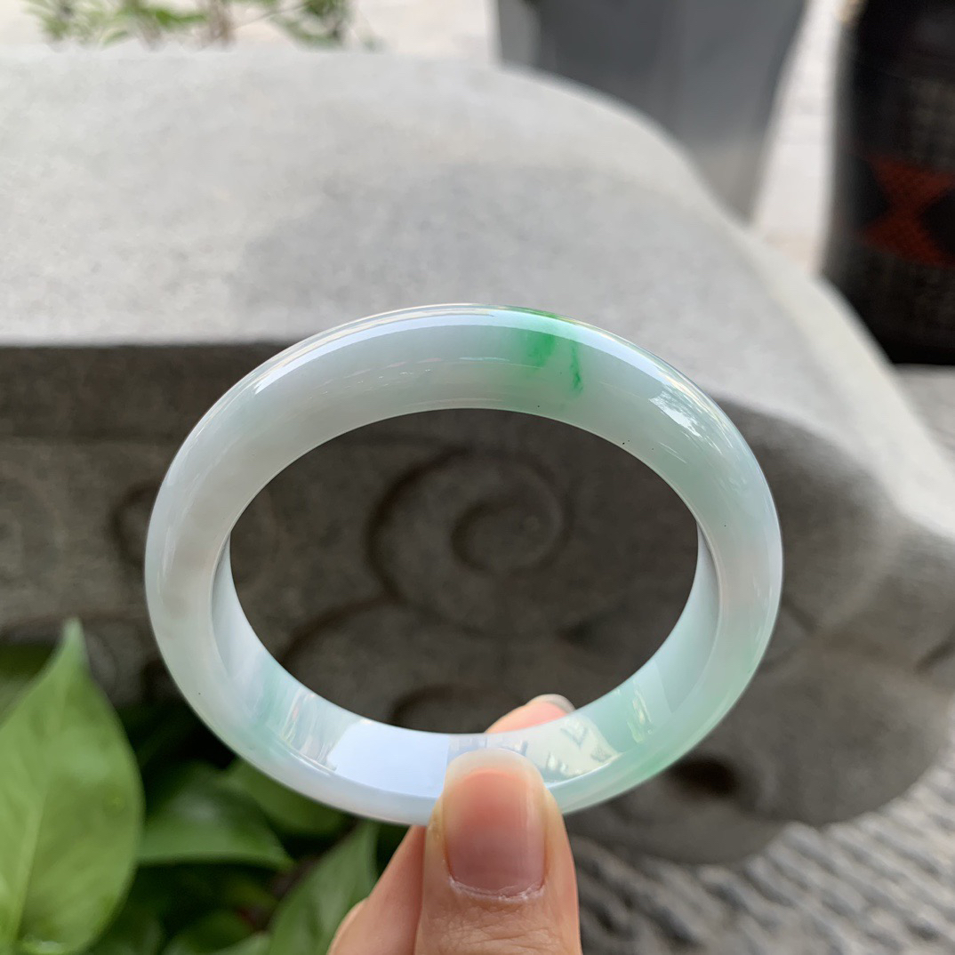 圈口 56.3-12.5-8.3【飘绿正圈手镯】正圈56 57可戴