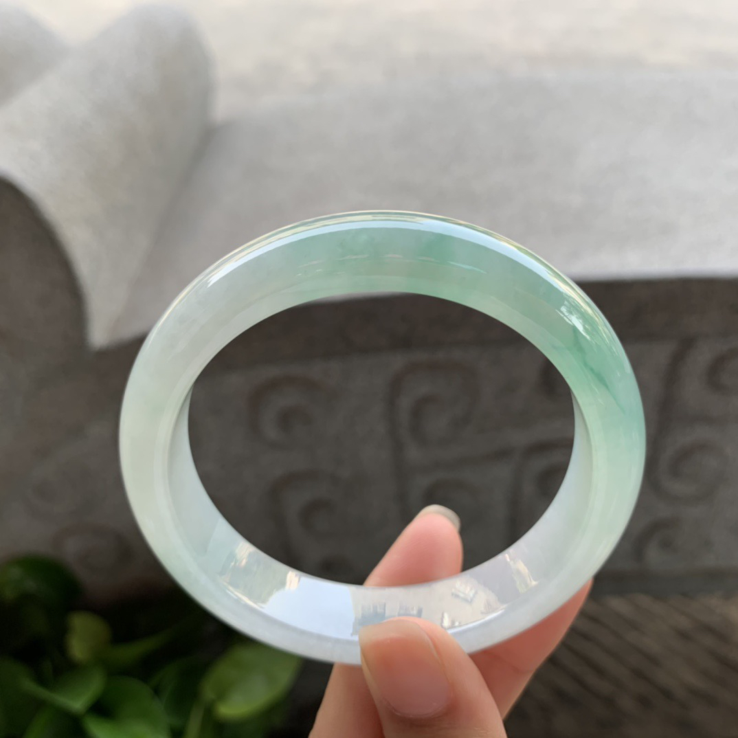 圈口 57-13.2-8.2【冰飘绿正圈手镯】正圈57 58可戴