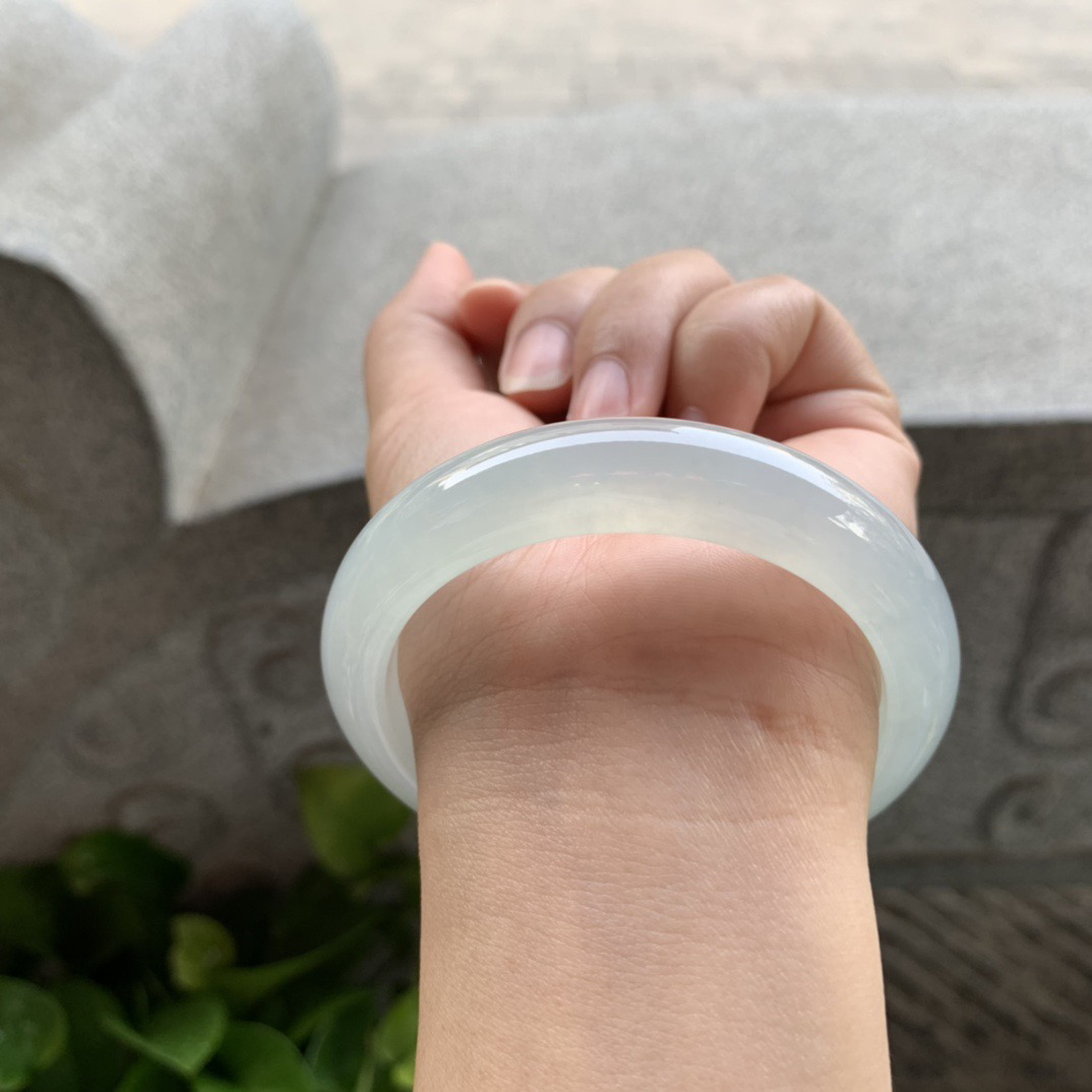 圈口55.7-12.4-8.4【冰种正圈手镯】正圈55 56可戴