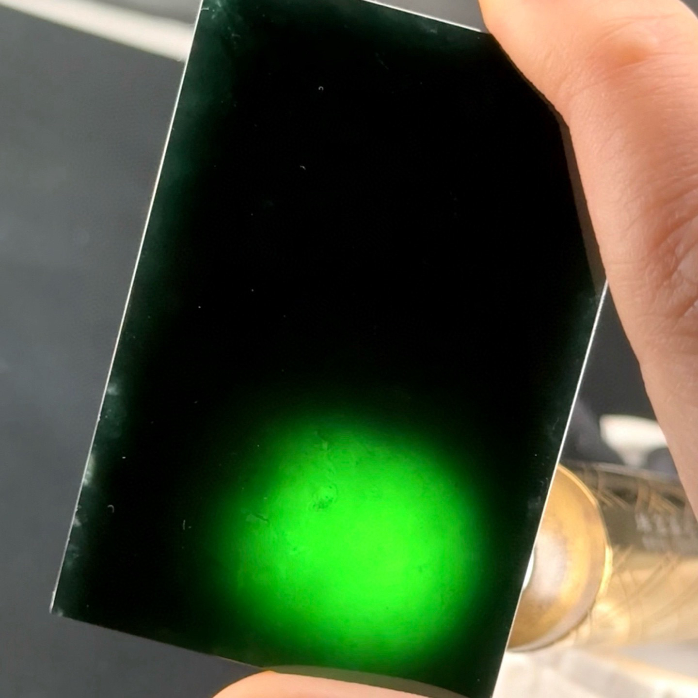 精品墨翠无事牌 厚桩 种好色正 黑度好 尺寸62.3