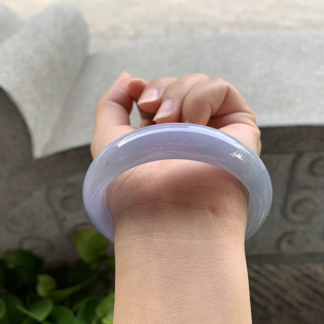 圈口57.2-14.9-8.1 【冰茄紫正圈手镯】正圈57 58可戴