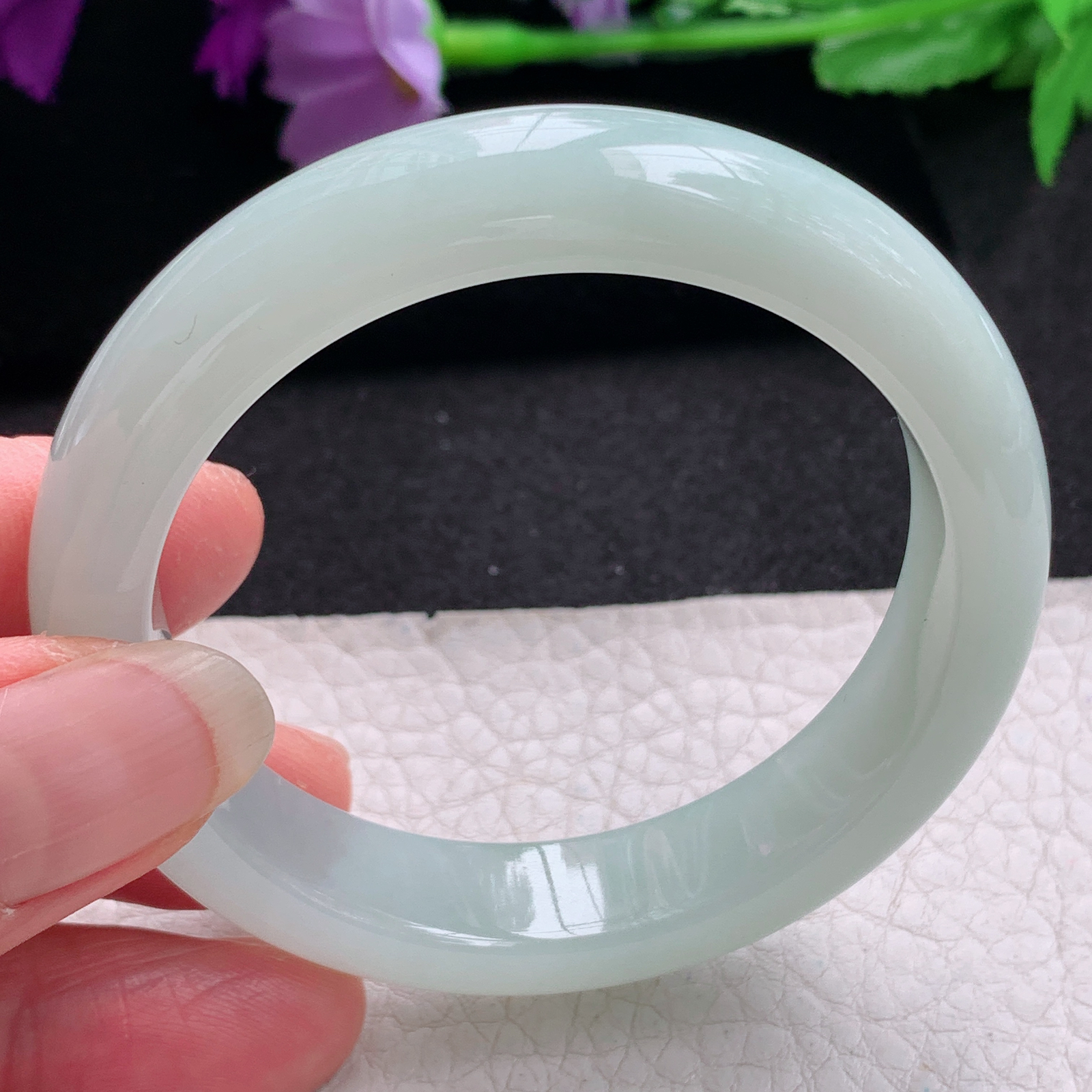 ee小圈口51*11.6*7.8平安镯 天然缅甸翡翠A货手镯秀气甜绿正圈玉手环