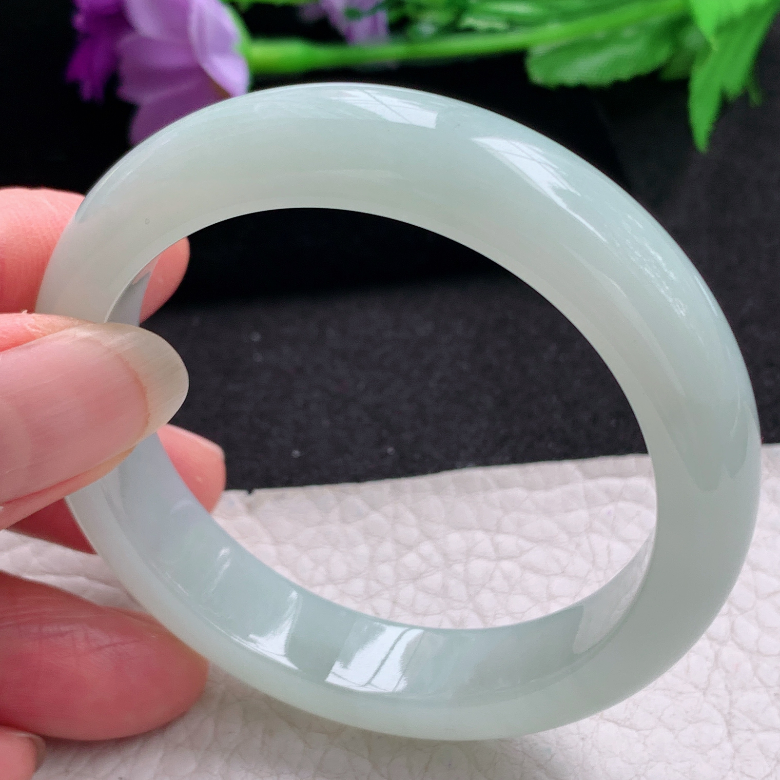 ee小圈口51*11.6*7.8平安镯 天然缅甸翡翠A货手镯秀气甜绿正圈玉手环