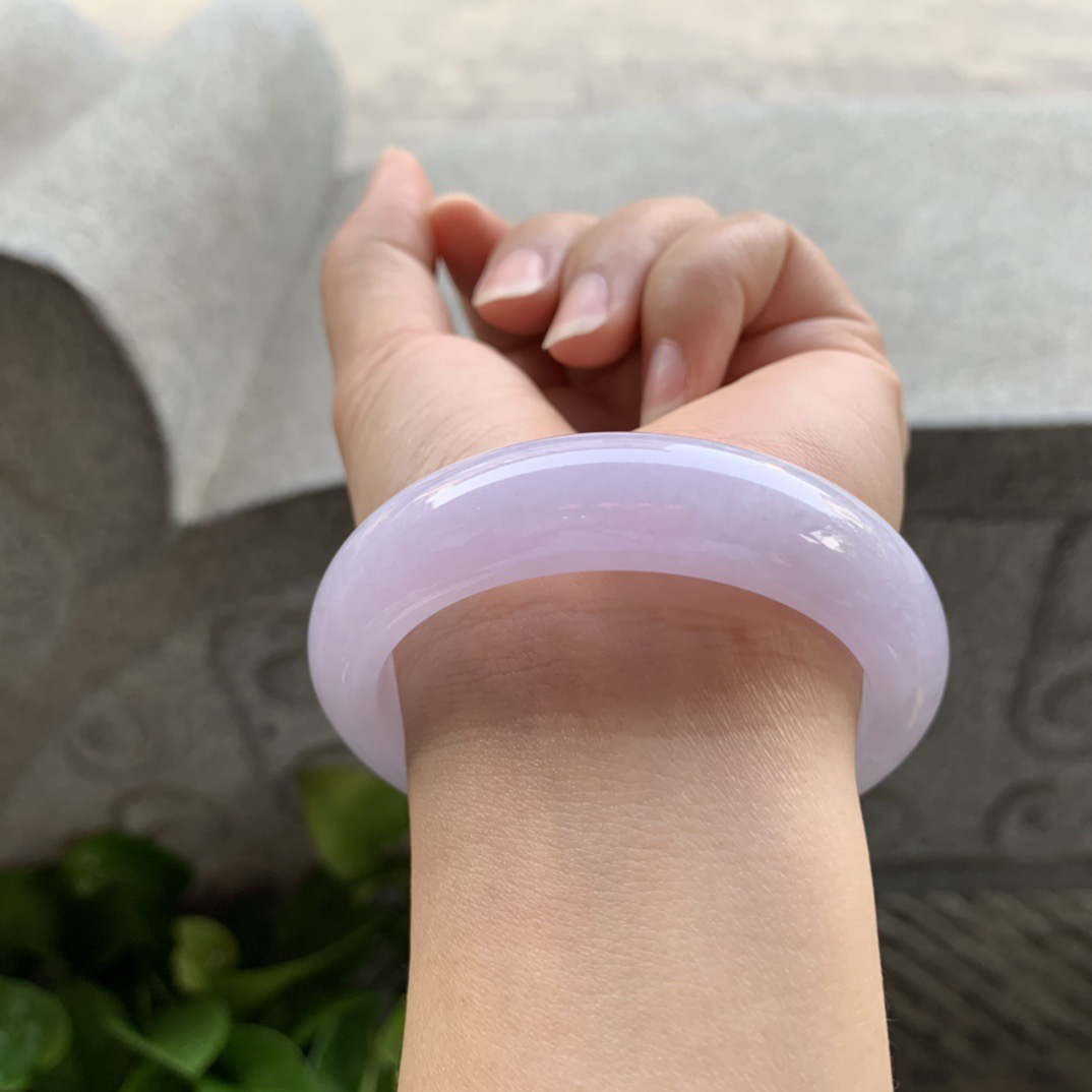 小圈口 52.7-14.2-8.2【冰紫正圈手镯】正圈52 53可戴