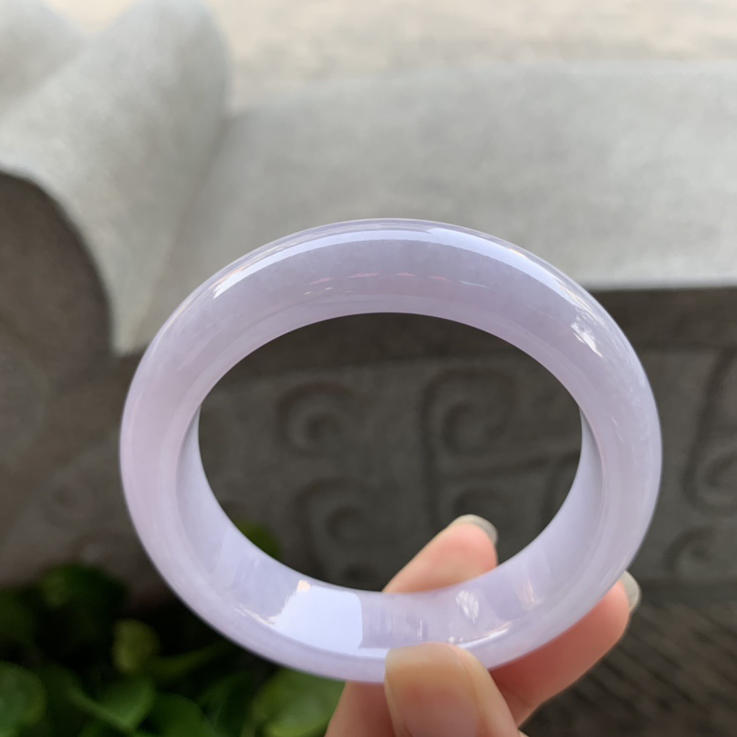 小圈口 52.7-14.2-8.2【冰紫正圈手镯】正圈52 53可戴