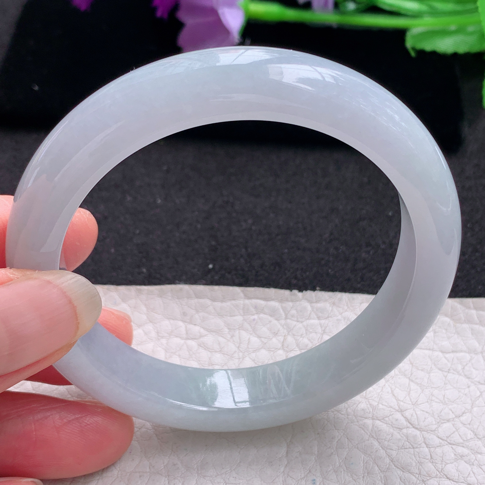 xo纯美款55.8*12*8.3平安镯 天然缅甸翡翠A货手镯冰纯正圈玉手环