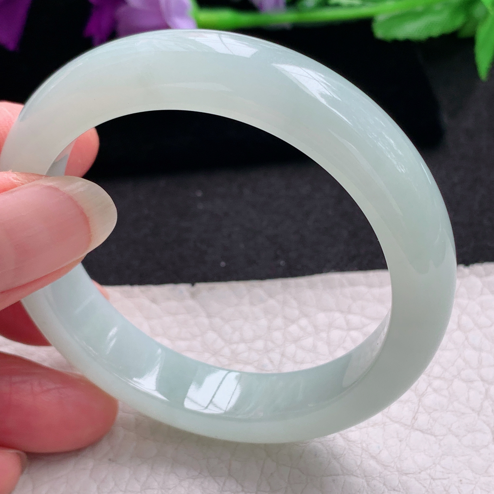 ee小圈口51*11.6*7.8平安镯 天然缅甸翡翠A货手镯秀气甜绿正圈玉手环