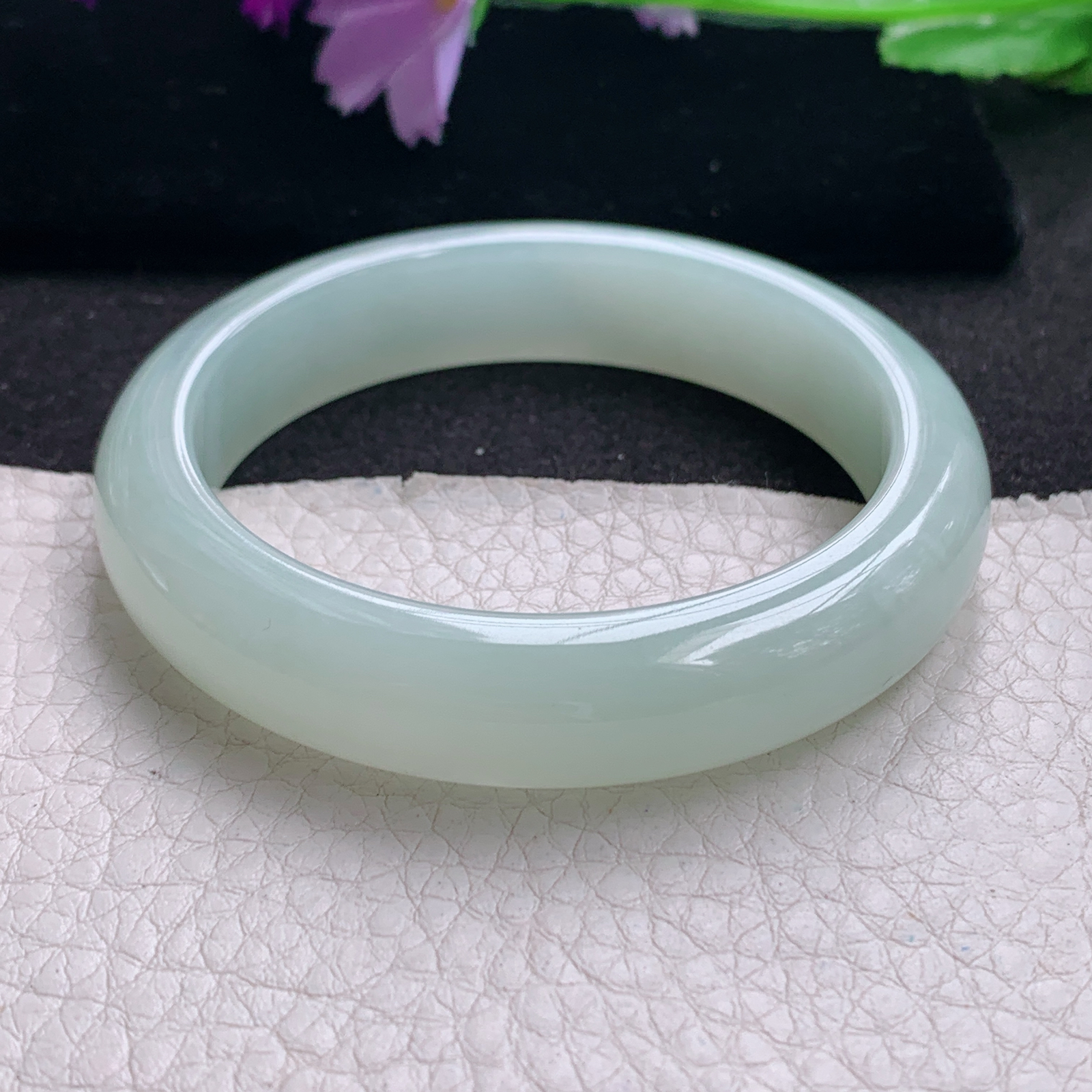 ee小圈口51*11.6*7.8平安镯 天然缅甸翡翠A货手镯秀气甜绿正圈玉手环