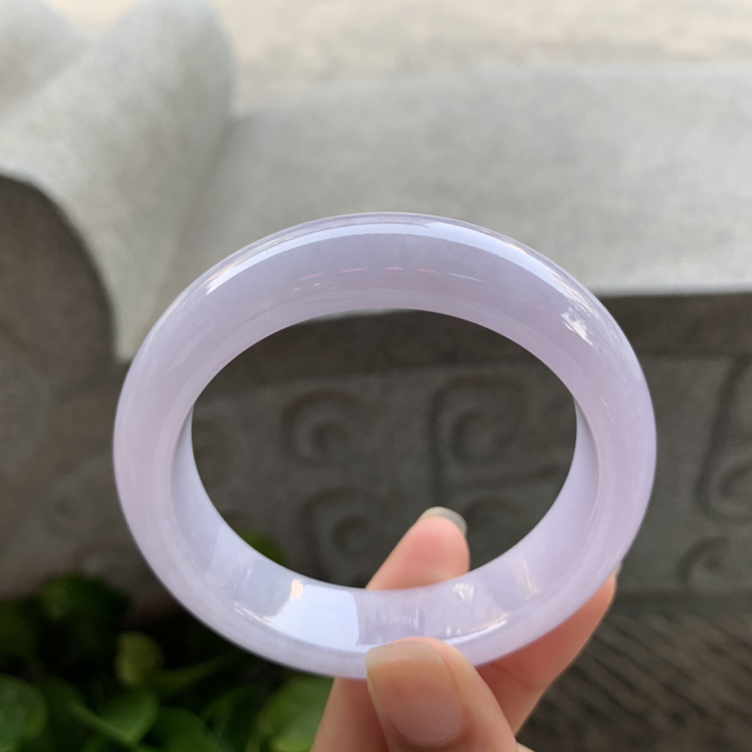 小圈口 52.7-14.2-8.2【冰紫正圈手镯】正圈52 53可戴