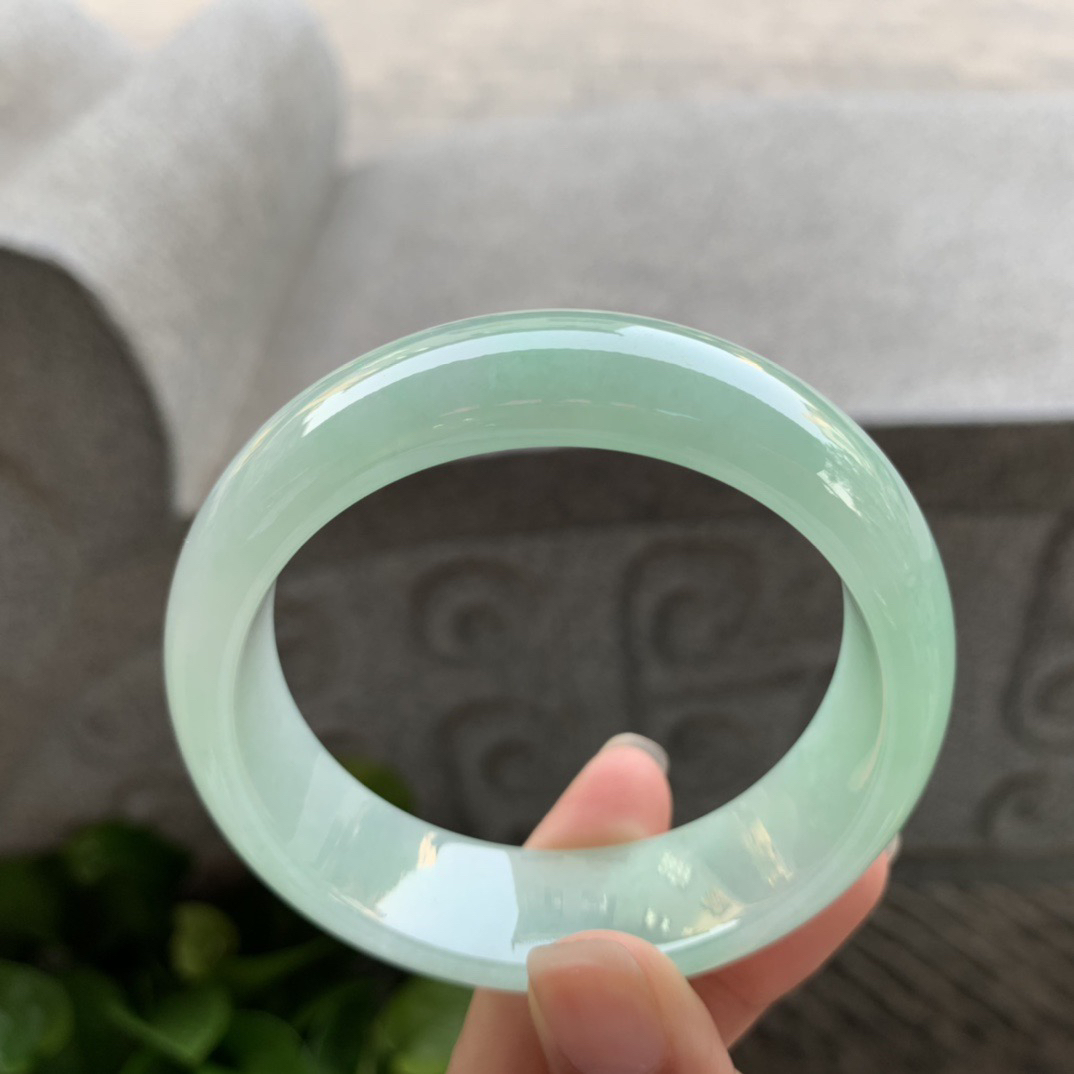 宽版圈口55.3-16.8-8 【冰绿正圈手镯】正圈55 56可戴