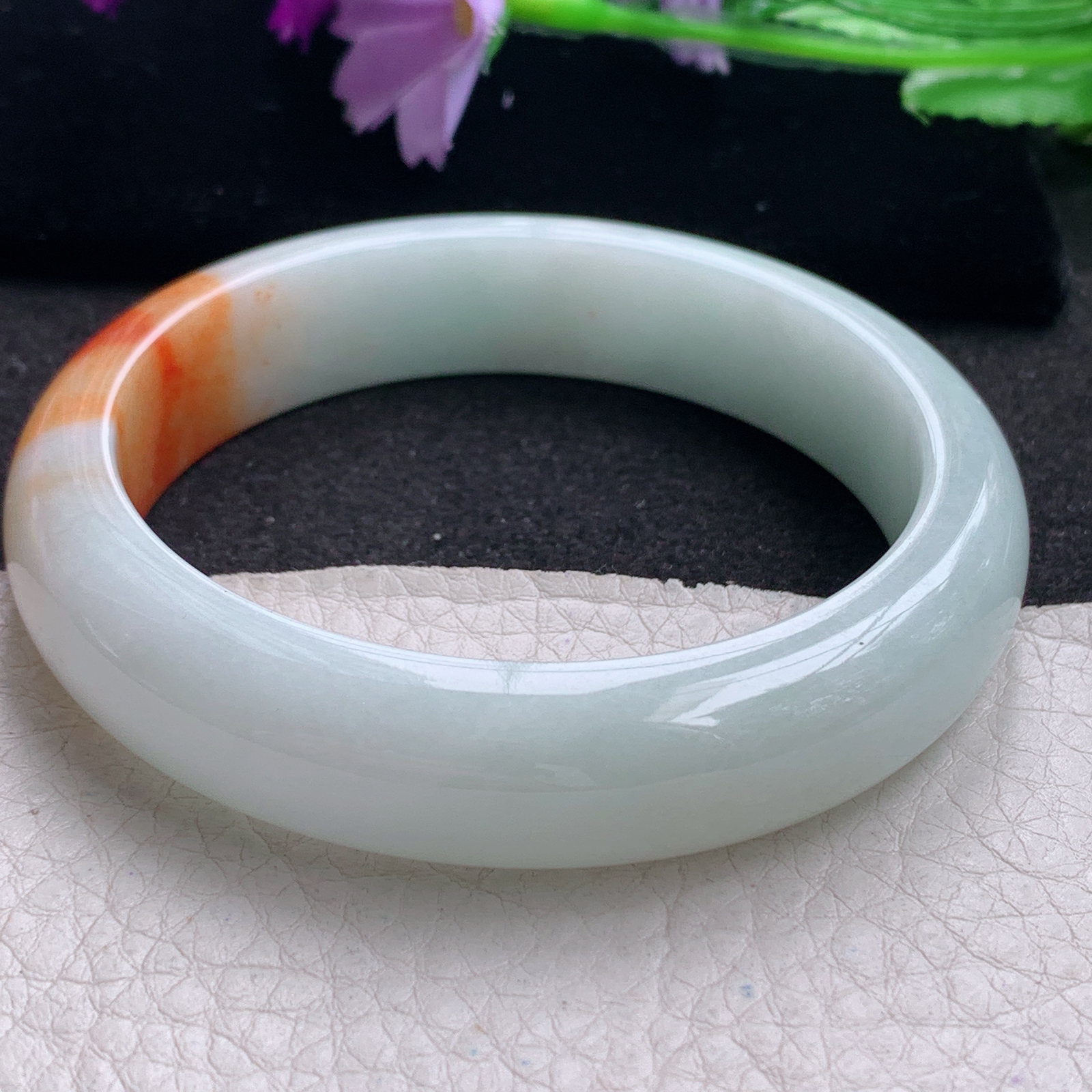 mq招财款59.6*14*8.5平安镯 天然缅甸翡翠A货手镯冰红正圈玉手环