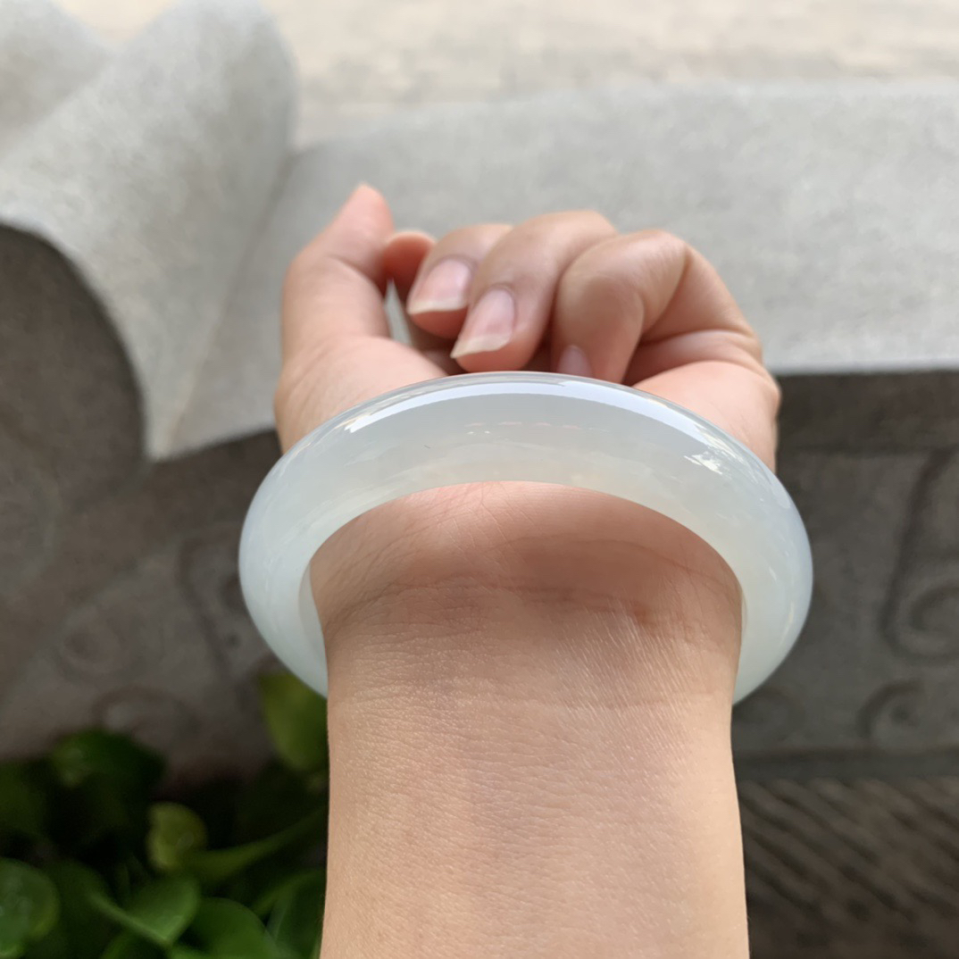 圈口55.7-12.4-8.4【冰种正圈手镯】正圈55 56可戴