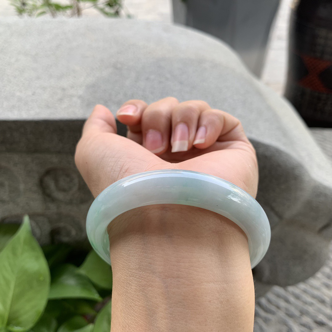 圈口 56.3-12.5-8.3【飘绿正圈手镯】正圈56 57可戴