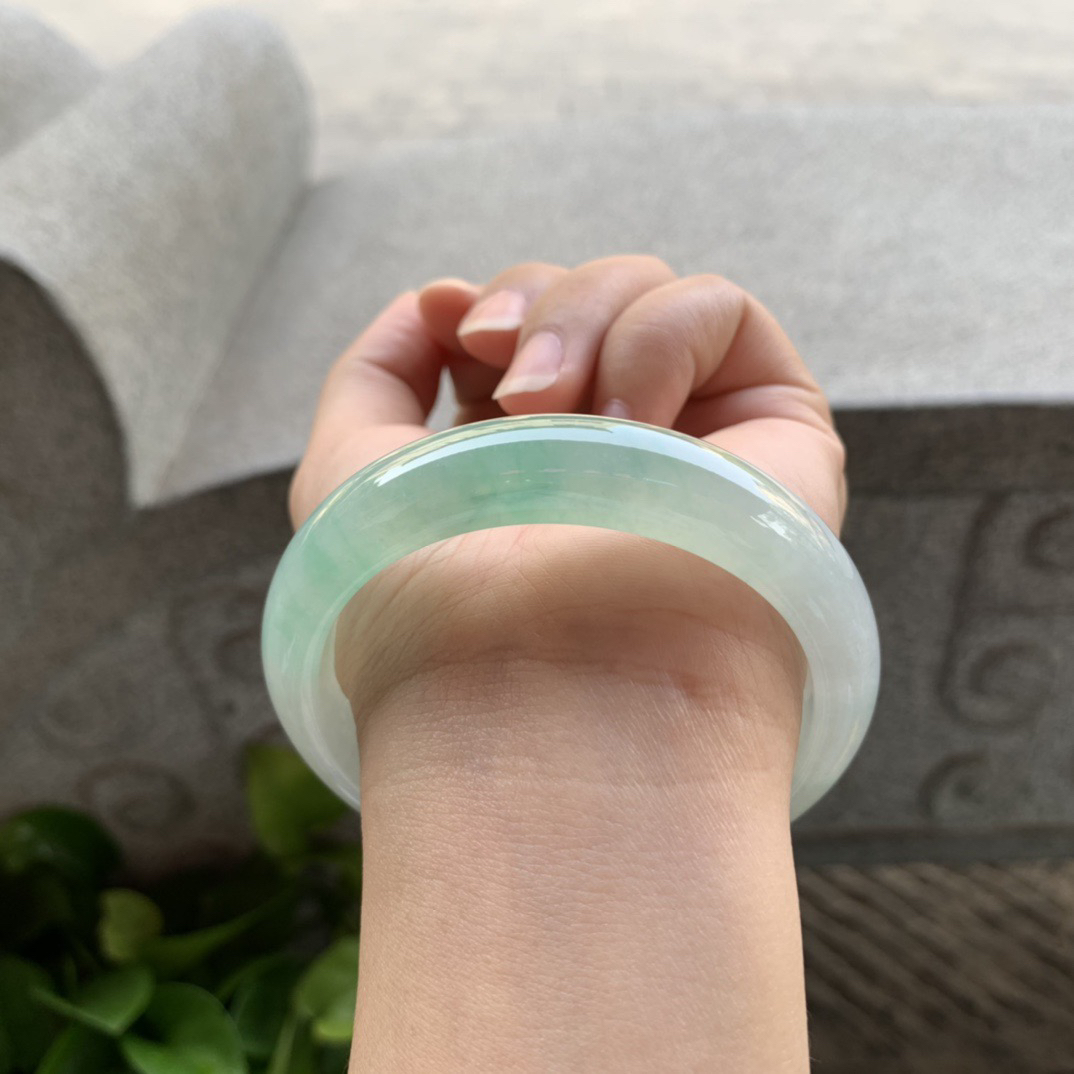 圈口 57-13.2-8.2【冰飘绿正圈手镯】正圈57 58可戴