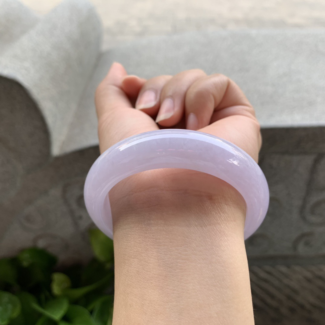 小圈口 52.7-14.2-8.2【冰紫正圈手镯】正圈52 53可戴