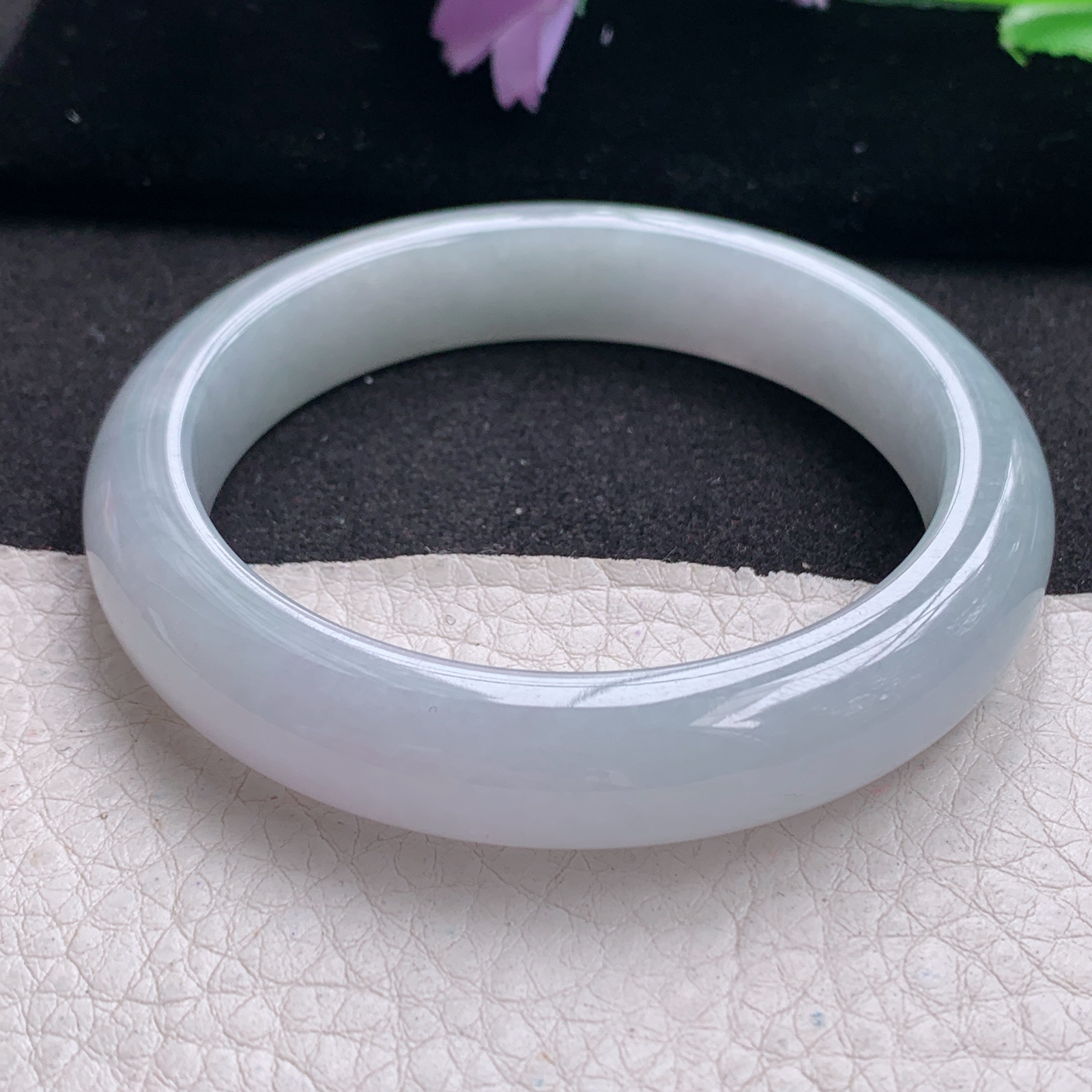 xo纯美款55.8*12*8.3平安镯 天然缅甸翡翠A货手镯冰纯正圈玉手环