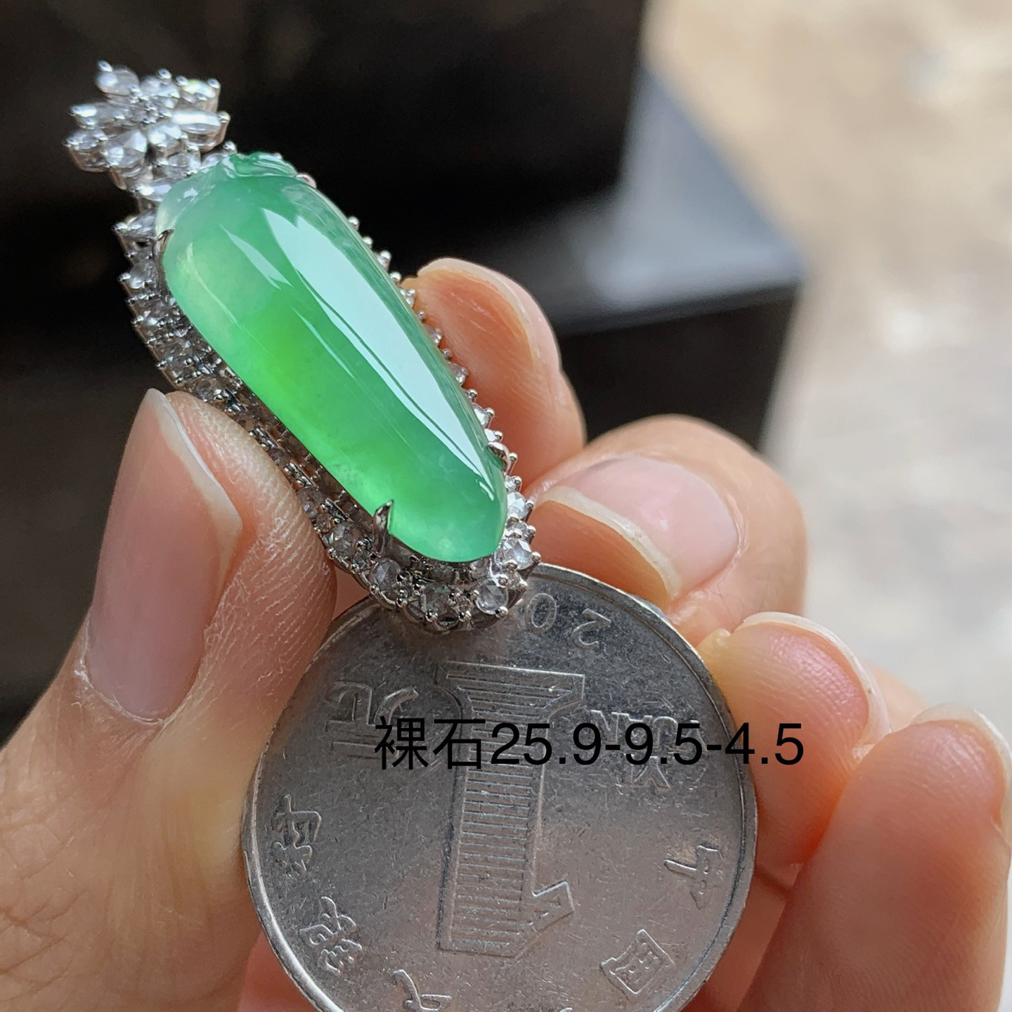 金钻镶嵌冰绿福瓜^_^冰透