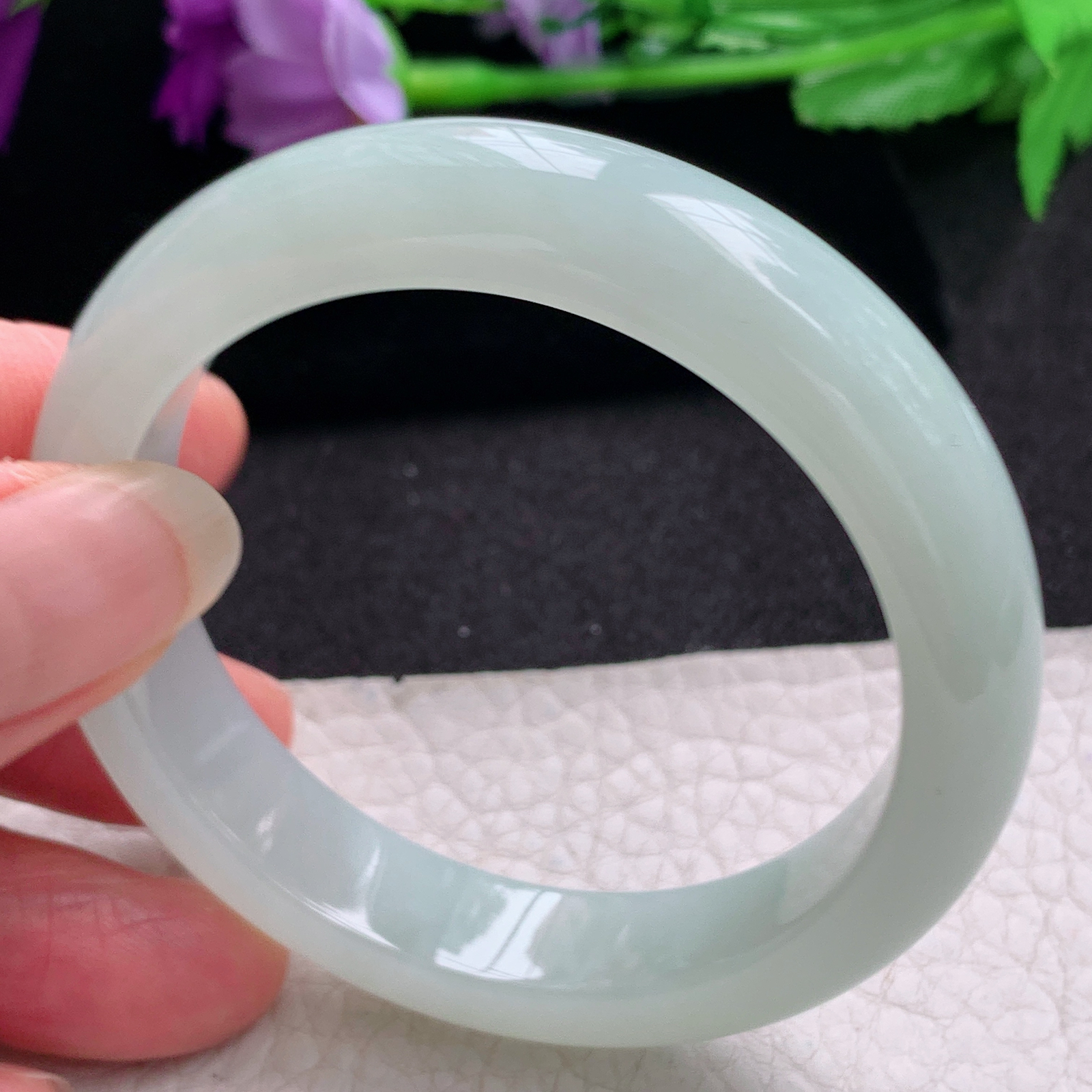 ee小圈口51*11.6*7.8平安镯 天然缅甸翡翠A货手镯秀气甜绿正圈玉手环