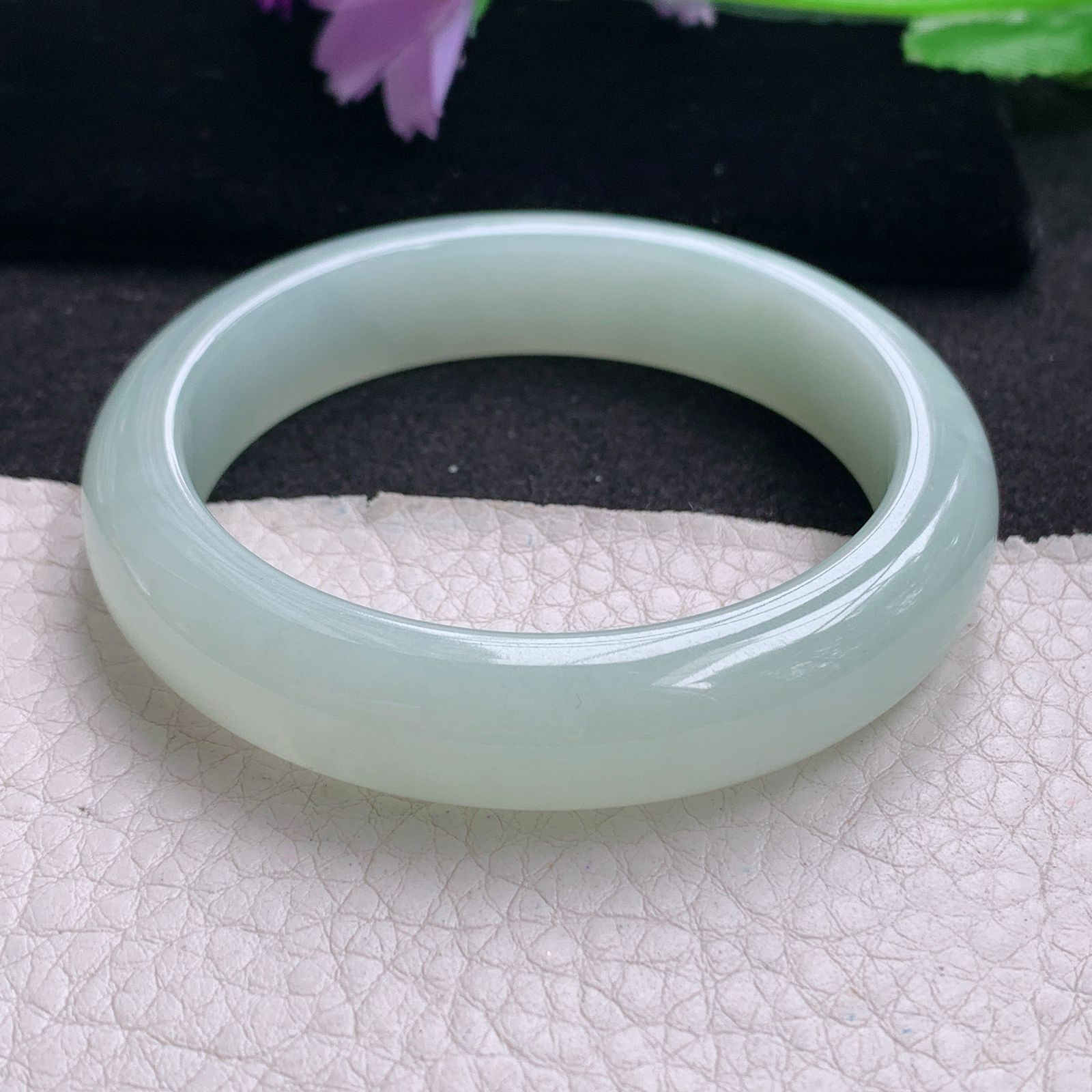 ee小圈口51*11.6*7.8平安镯 天然缅甸翡翠A货手镯秀气甜绿正圈玉手环