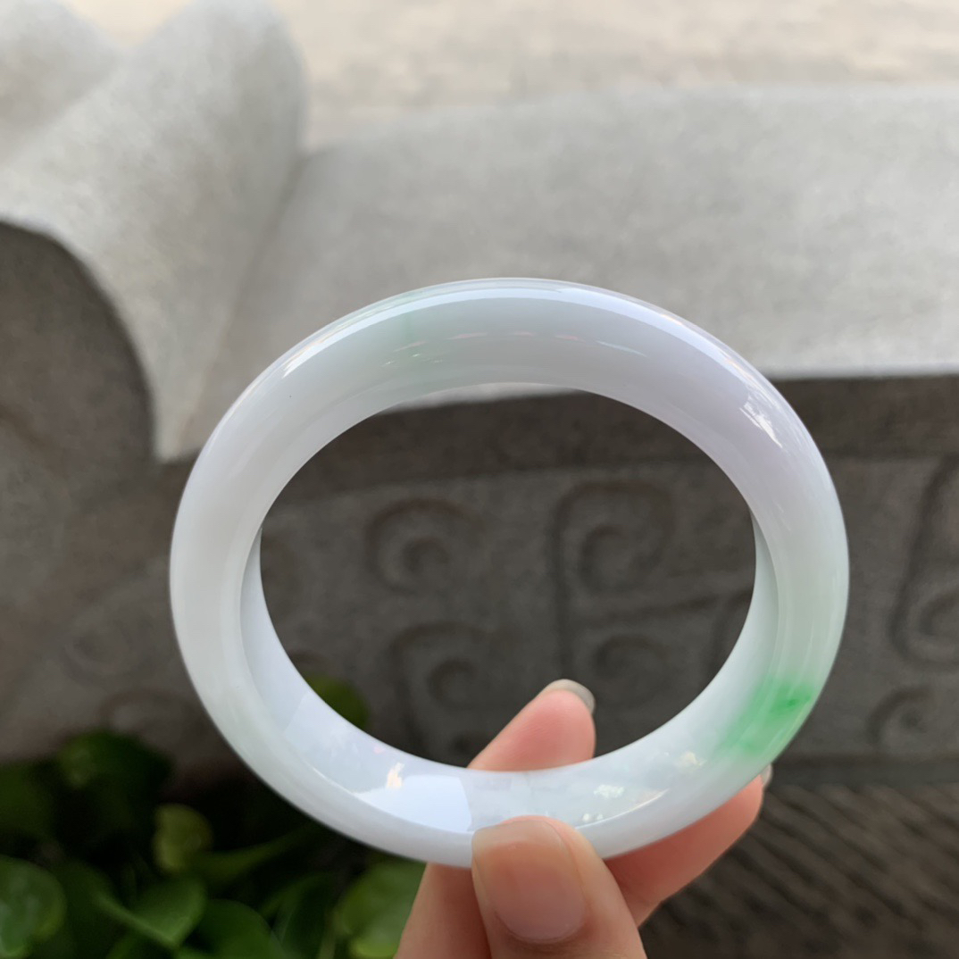 圈口57.8-13.5-8.8 【飘绿正圈手镯】正圈57 58可戴