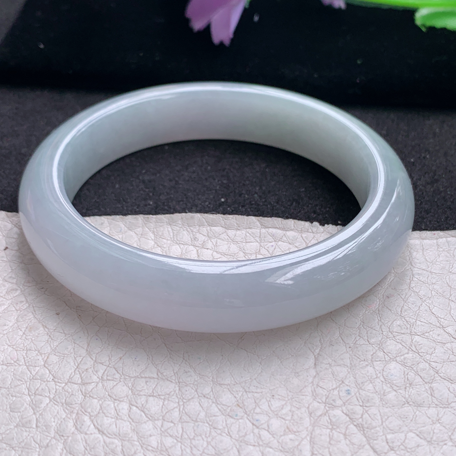 xo纯美款55.8*12*8.3平安镯 天然缅甸翡翠A货手镯冰纯正圈玉手环