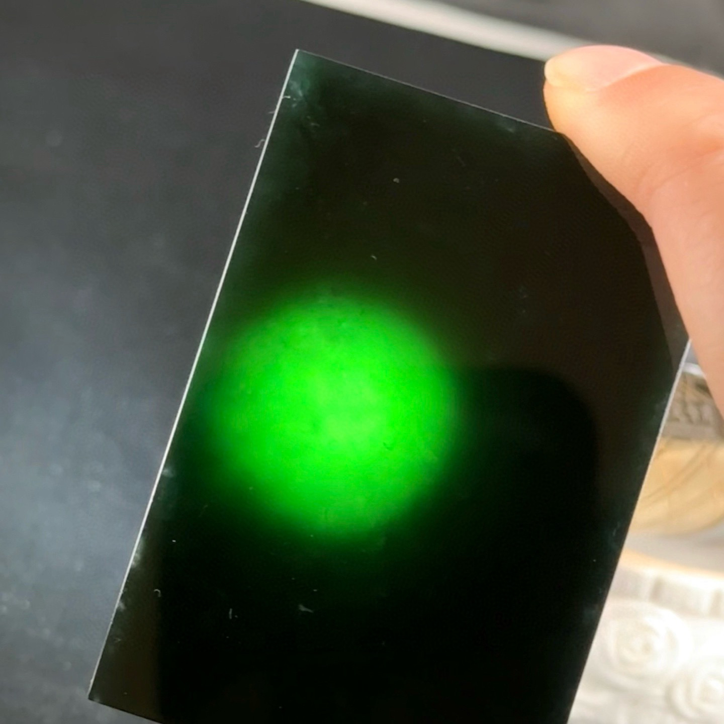 精品墨翠无事牌 厚桩 种好色正 黑度好 尺寸62.3