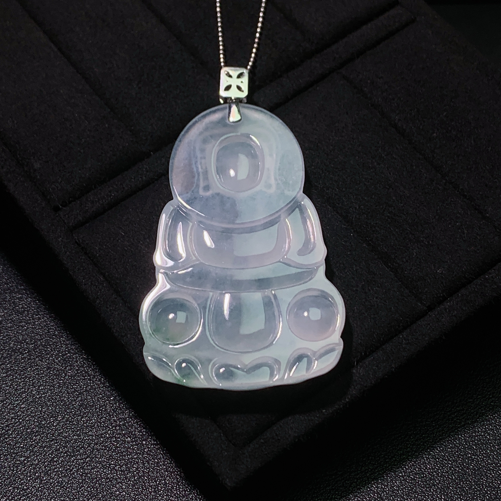 冰种飘花观音吊坠 尺寸77-41.3-6毫米