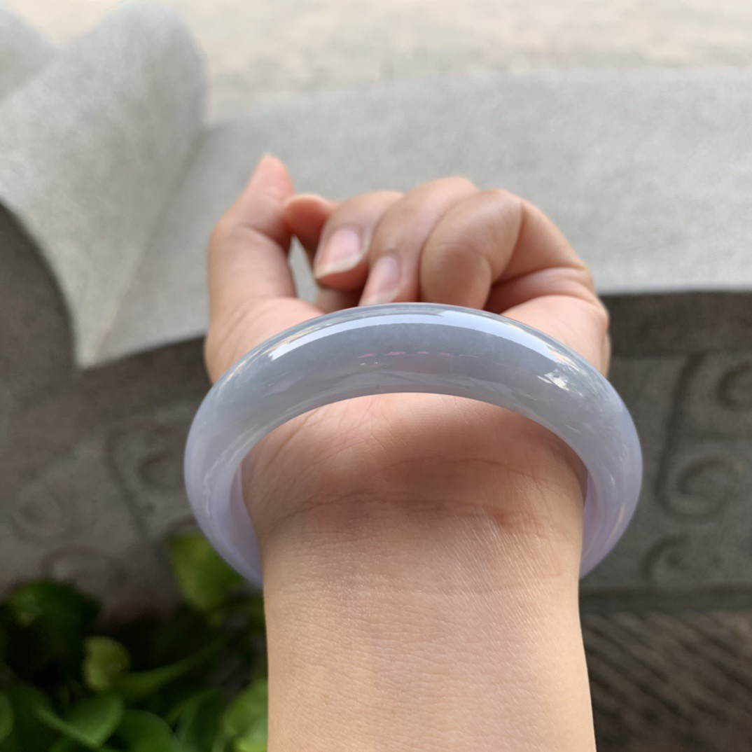 圈口57.2-14.9-8.1 【冰茄紫正圈手镯】正圈57 58可戴