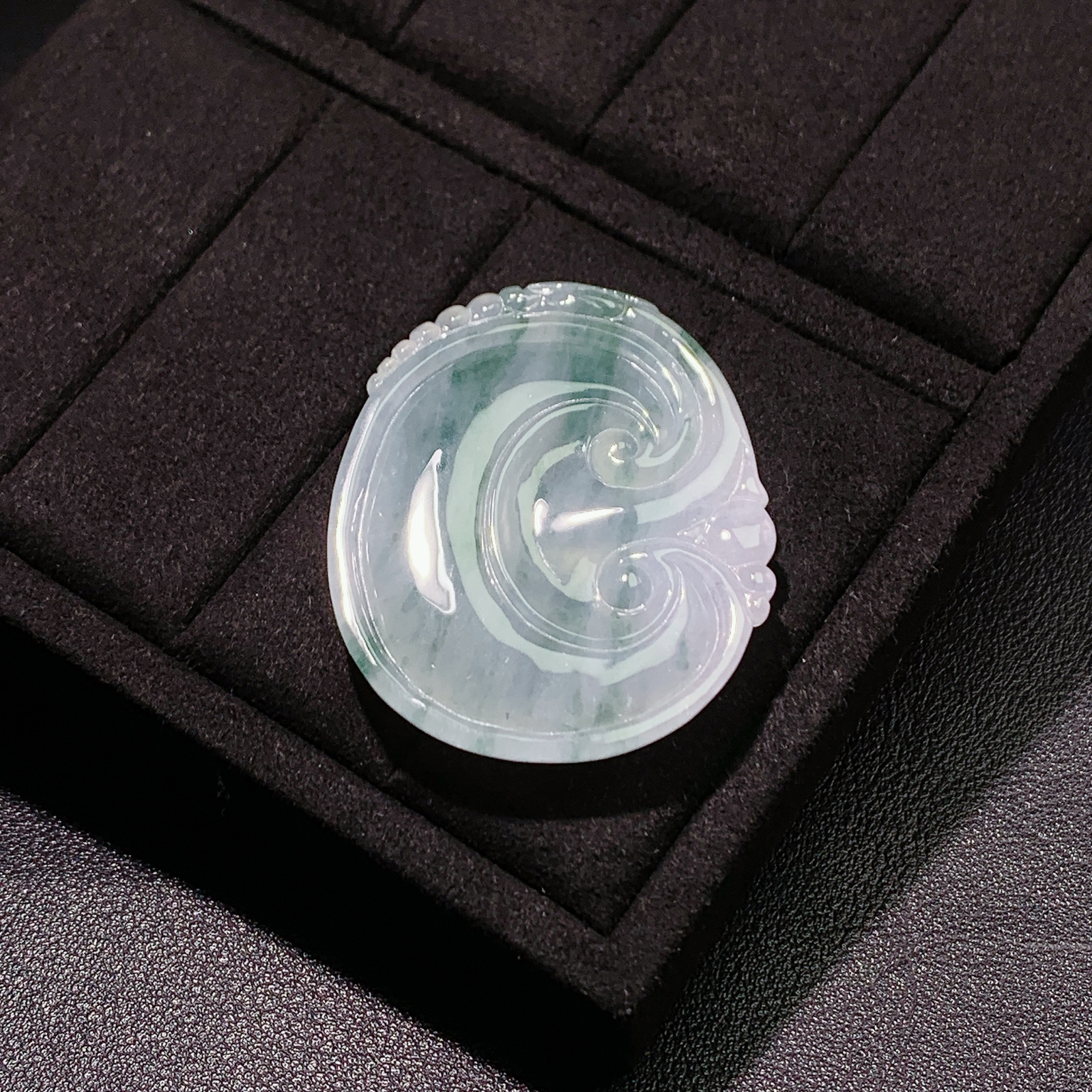 冰糯种飘花事事如意吊坠 尺寸49.4-40.4-7毫米