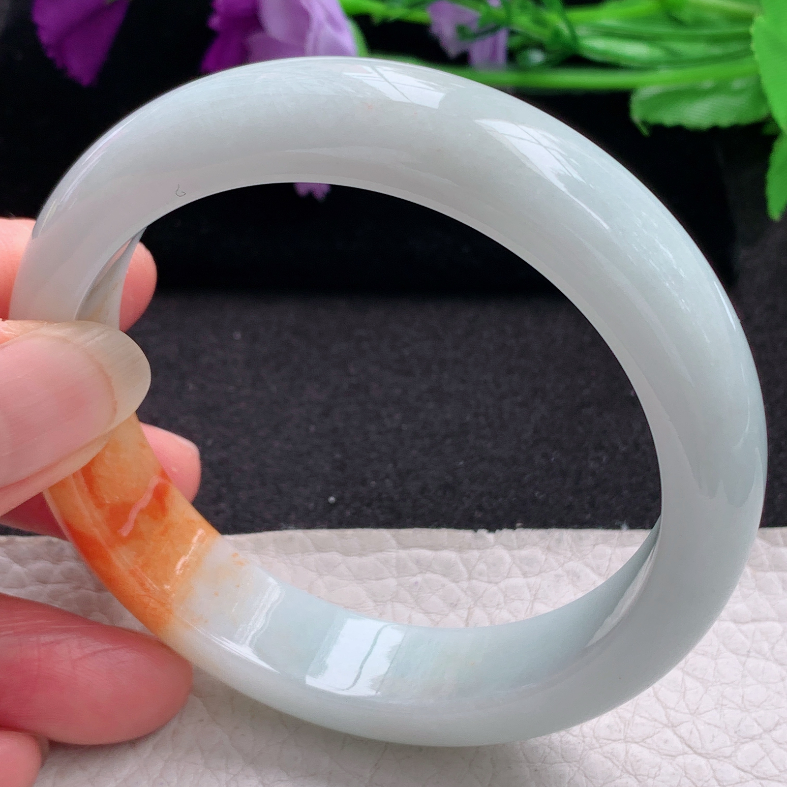 mq招财款59.6*14*8.5平安镯 天然缅甸翡翠A货手镯冰红正圈玉手环