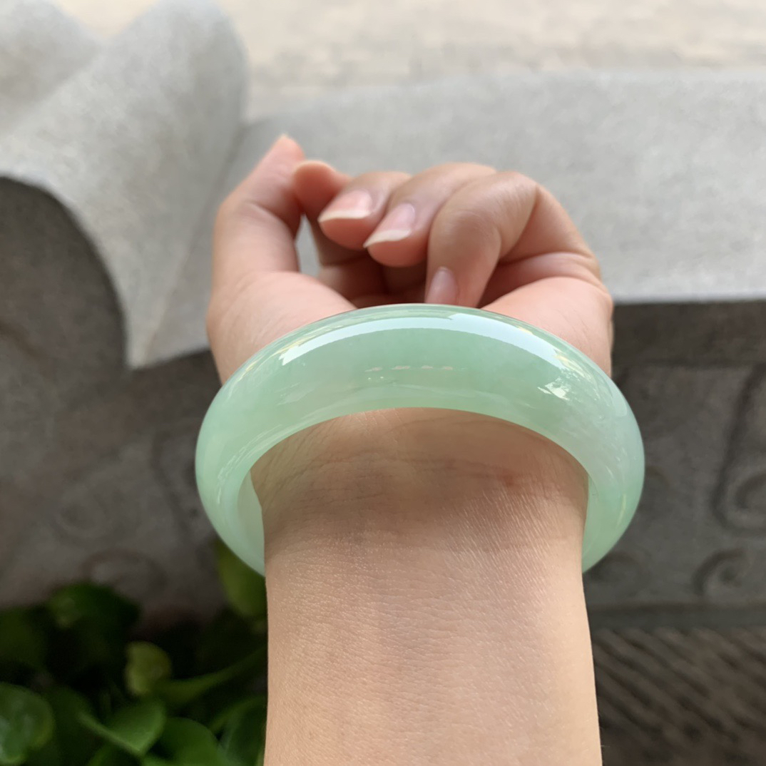 宽版圈口55.3-16.8-8 【冰绿正圈手镯】正圈55 56可戴